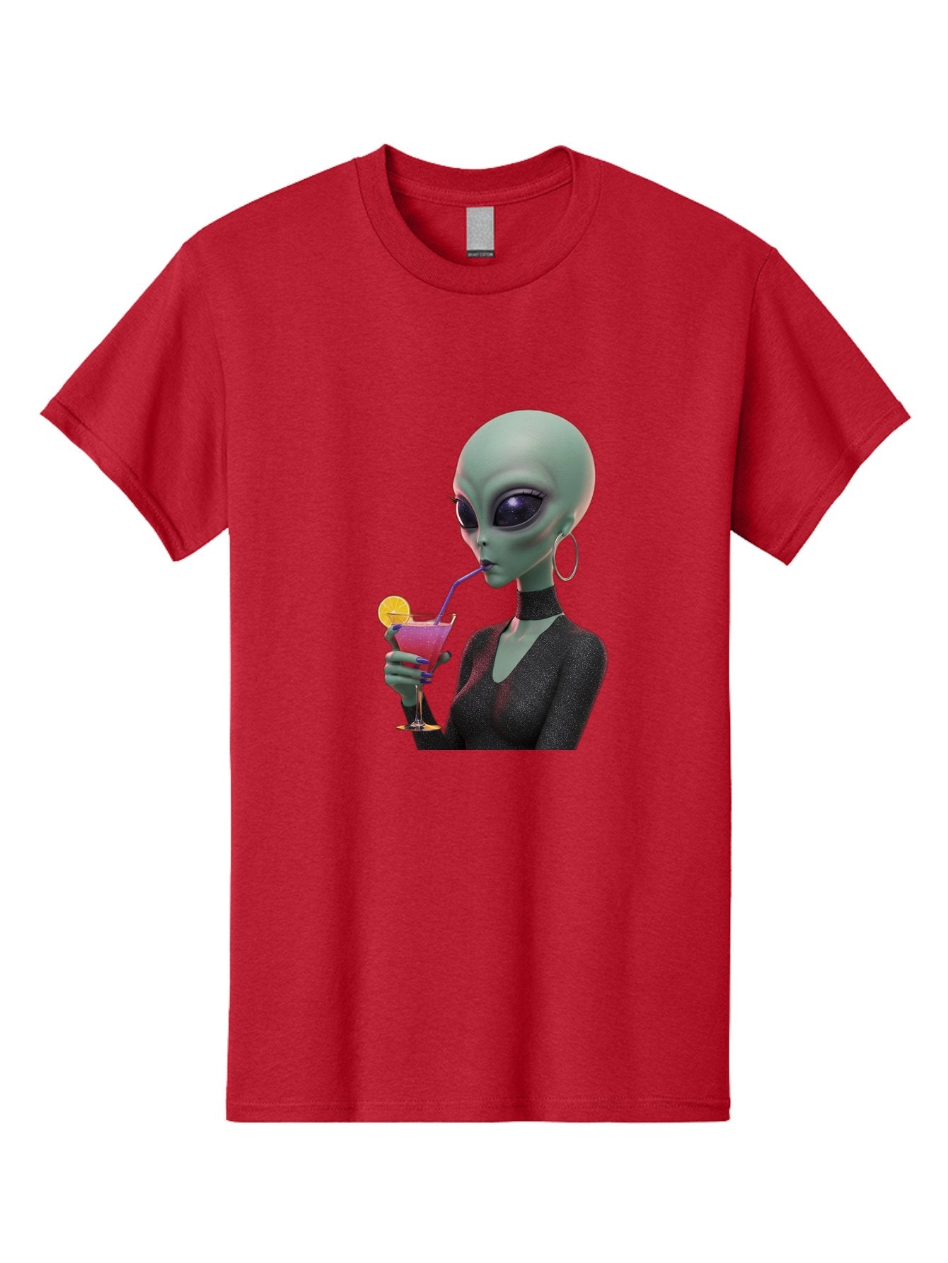 Alien-Drinking-Cocktail Men'S Graphic Tee, 100% Cotton, Comfortable Casual Summer Wear, Machine Washable, Vintage Camera, Old Camera, Antique Camera, Black Camera, Classic Photography, Photography Equipment, Nostalgic Device, Film Camera, Bal685 10