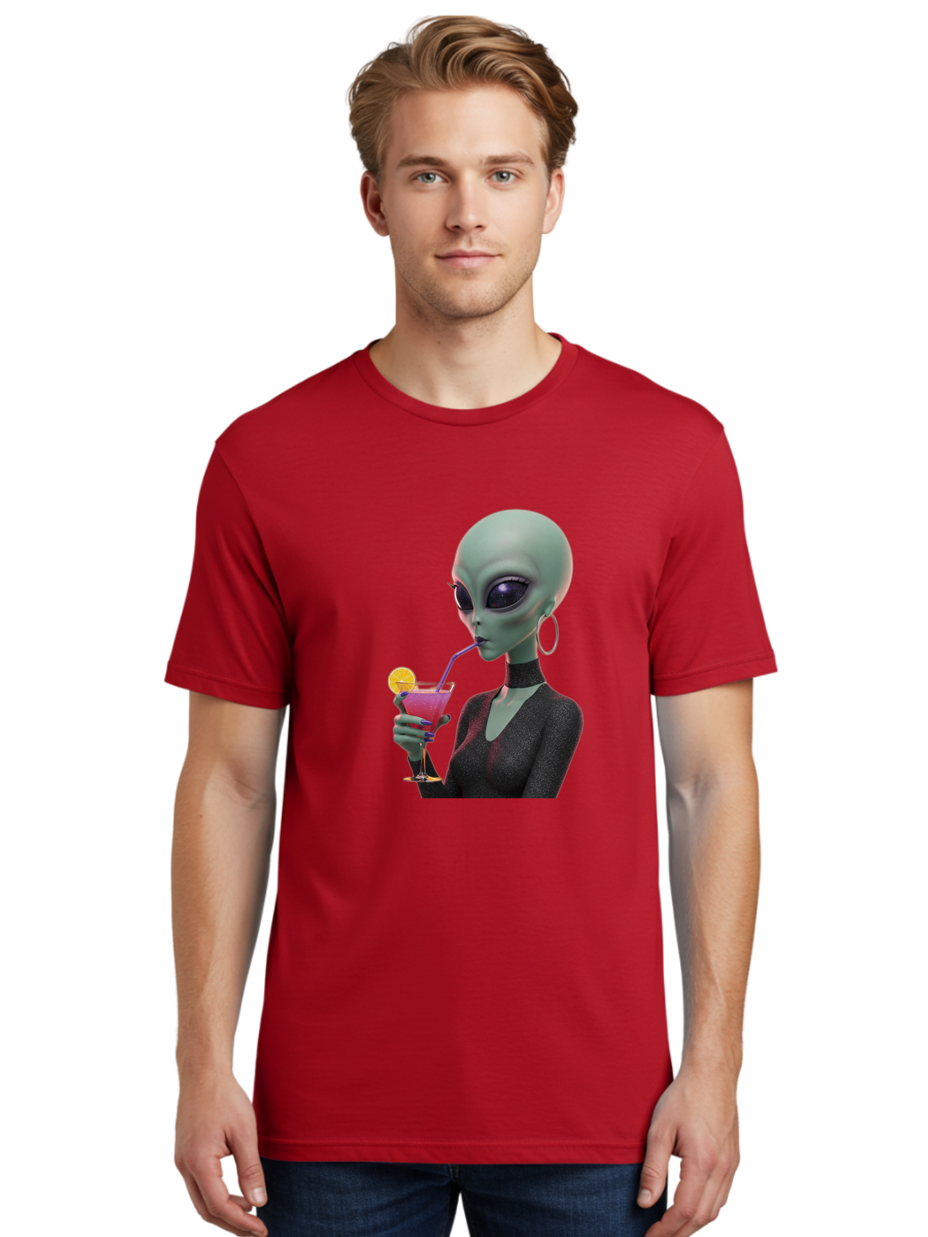 Alien-Drinking-Cocktail Men'S Graphic Tee, 100% Cotton, Comfortable Casual Summer Wear, Machine Washable, Vintage Camera, Old Camera, Antique Camera, Black Camera, Classic Photography, Photography Equipment, Nostalgic Device, Film Camera, Bal685 29