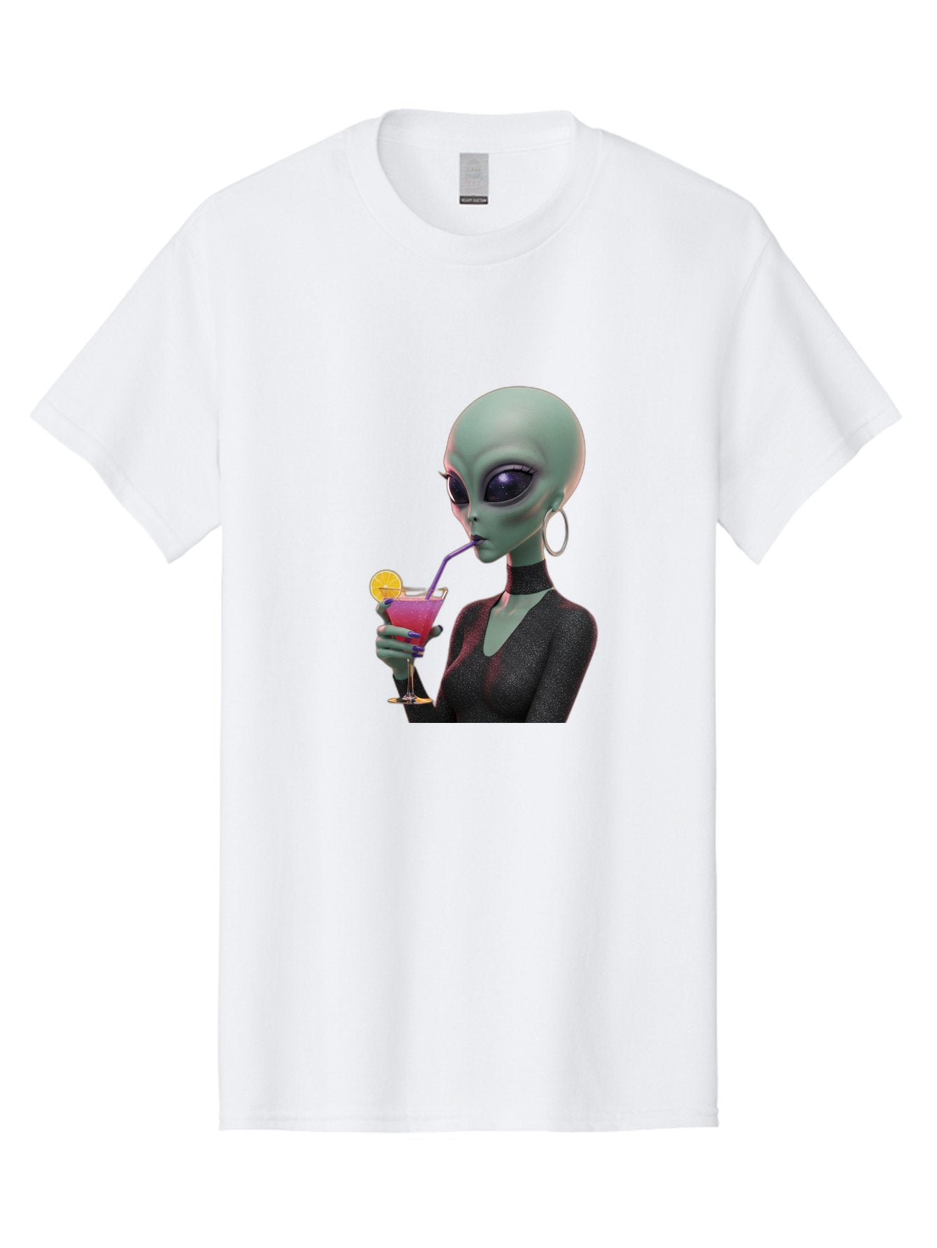 Alien-Drinking-Cocktail Men'S Graphic Tee, 100% Cotton, Comfortable Casual Summer Wear, Machine Washable, Vintage Camera, Old Camera, Antique Camera, Black Camera, Classic Photography, Photography Equipment, Nostalgic Device, Film Camera, Bal685