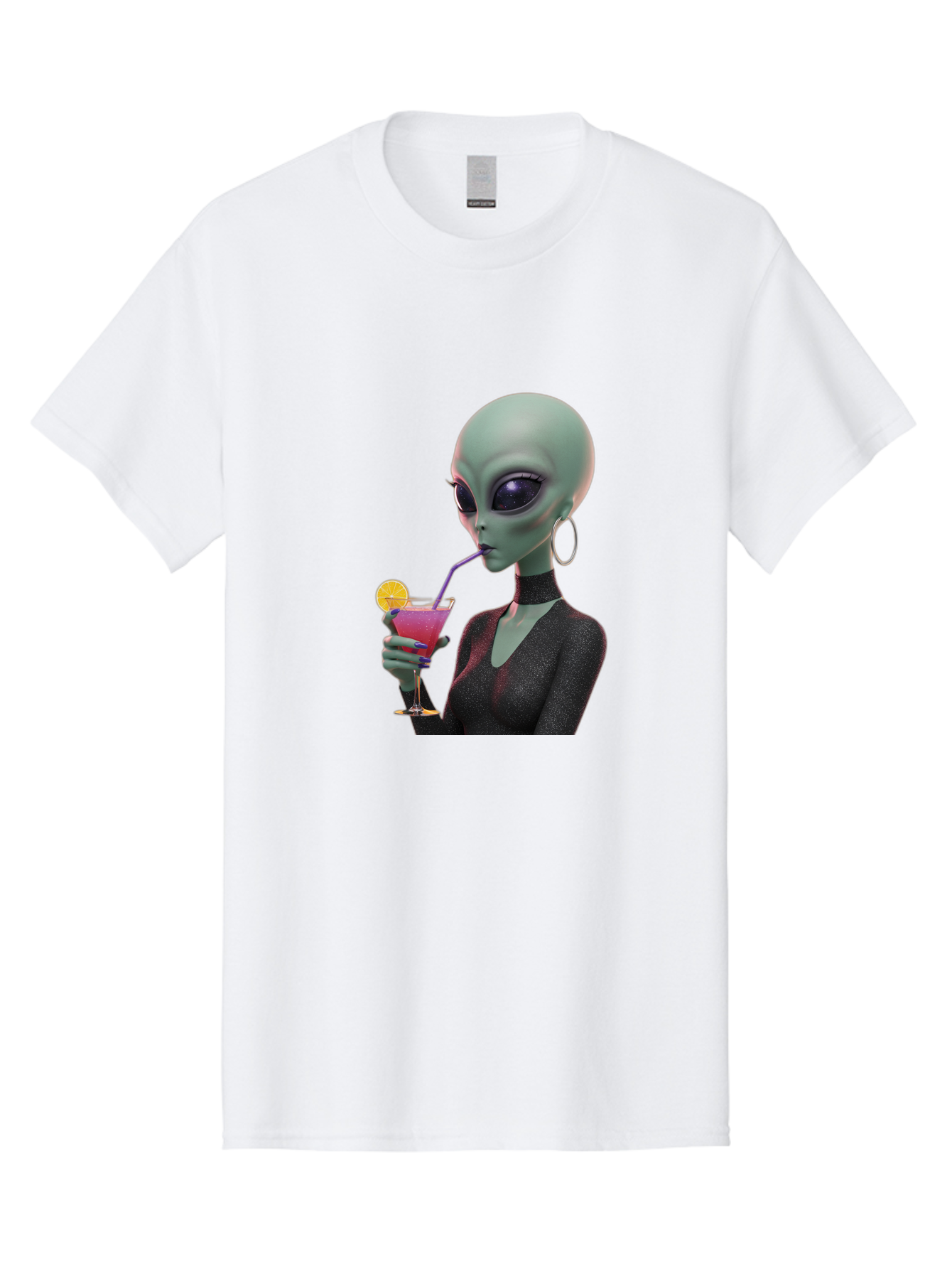Alien-Drinking-Cocktail Men'S Graphic Tee, 100% Cotton, Comfortable Casual Summer Wear, Machine Washable, Vintage Camera, Old Camera, Antique Camera, Black Camera, Classic Photography, Photography Equipment, Nostalgic Device, Film Camera, Bal685 10