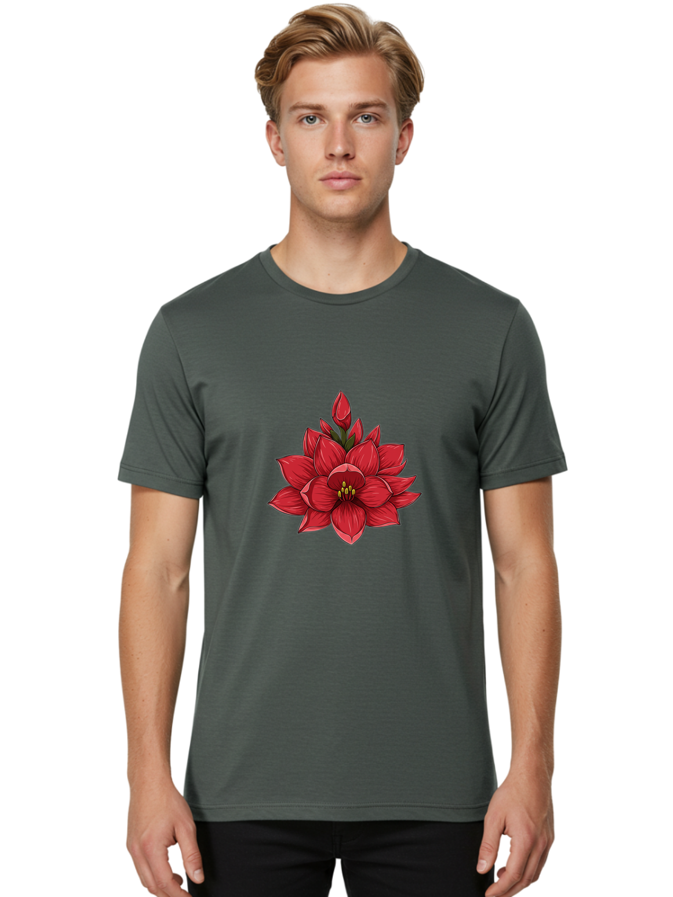 Amaryllis-Flower Men'S Graphic Tee, 100% Cotton, Comfortable Casual Summer Wear, Machine Washable, Vintage Camera, Old Camera, Antique Camera, Black Camera, Classic Photography, Photography Equipment, Nostalgic Device, Film Camera, Camera Art Bal689 18