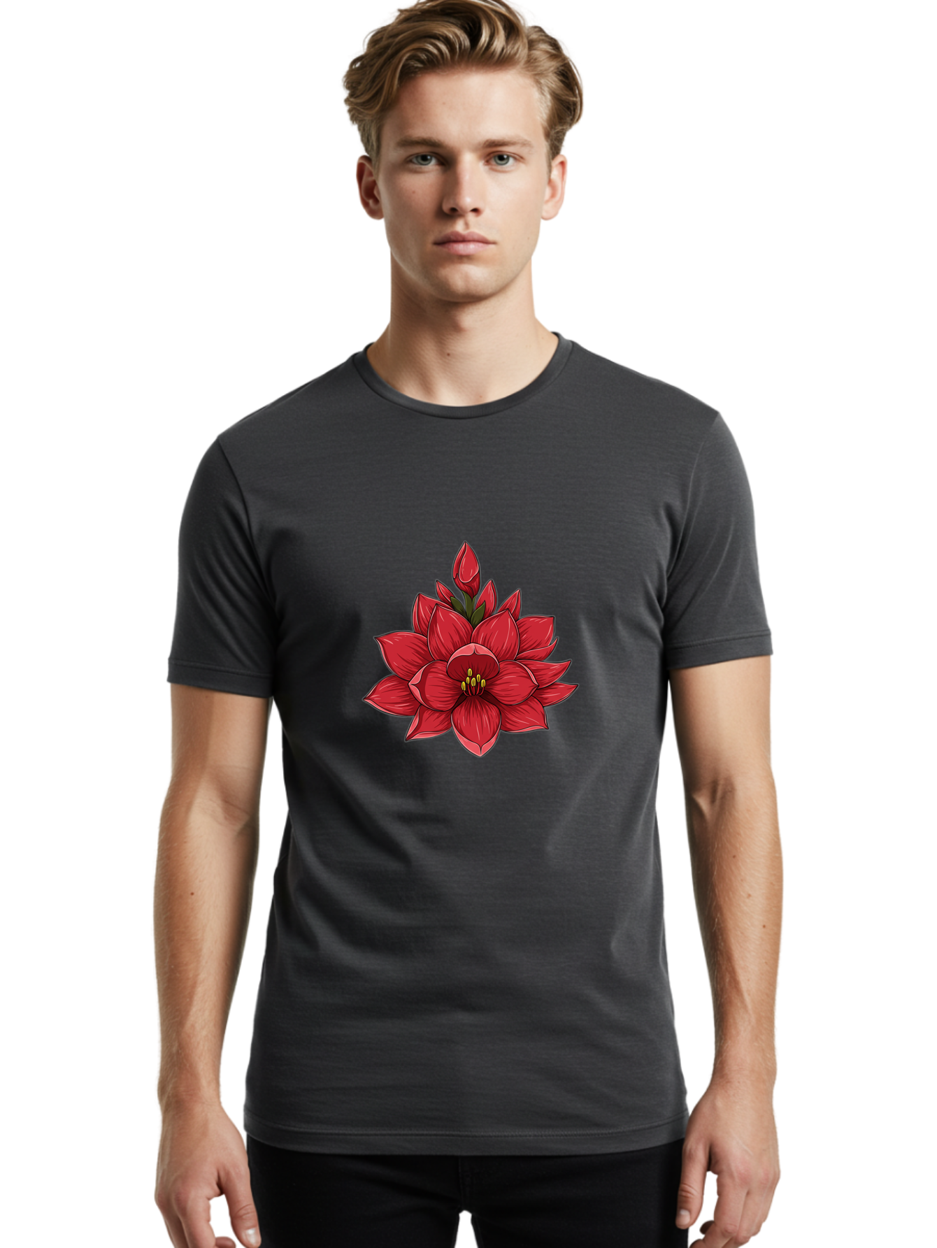 Amaryllis-Flower Men'S Graphic Tee, 100% Cotton, Comfortable Casual Summer Wear, Machine Washable, Vintage Camera, Old Camera, Antique Camera, Black Camera, Classic Photography, Photography Equipment, Nostalgic Device, Film Camera, Camera Art Bal689 25