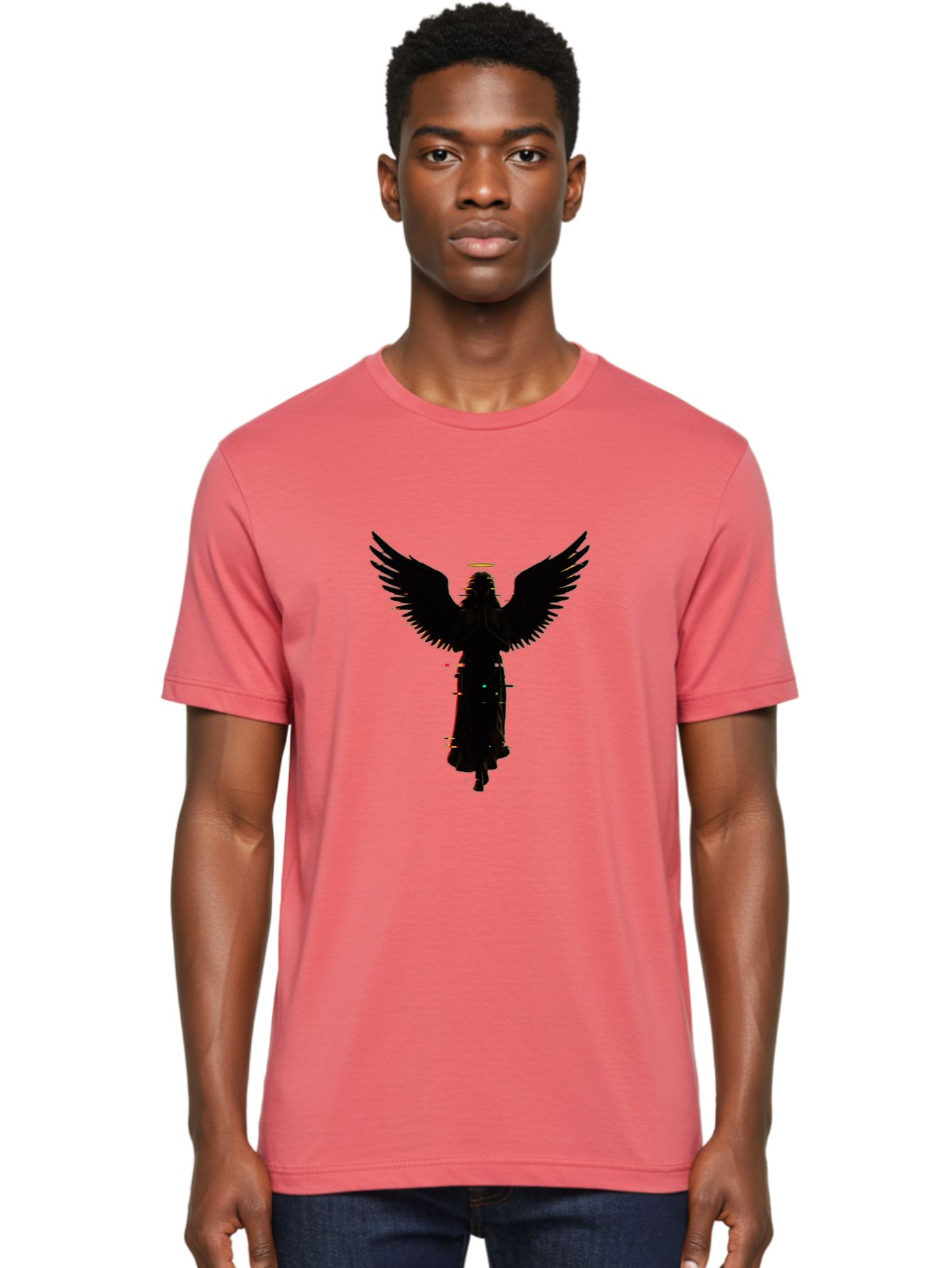 Angel-Silhouette Men'S Graphic Tee, 100% Cotton, Comfortable Casual Summer Wear, Machine Washable, Vintage Camera, Old Camera, Antique Camera, Black Camera, Classic Photography, Photography Equipment, Nostalgic Device, Film Camera, Camera Art Bal692 16