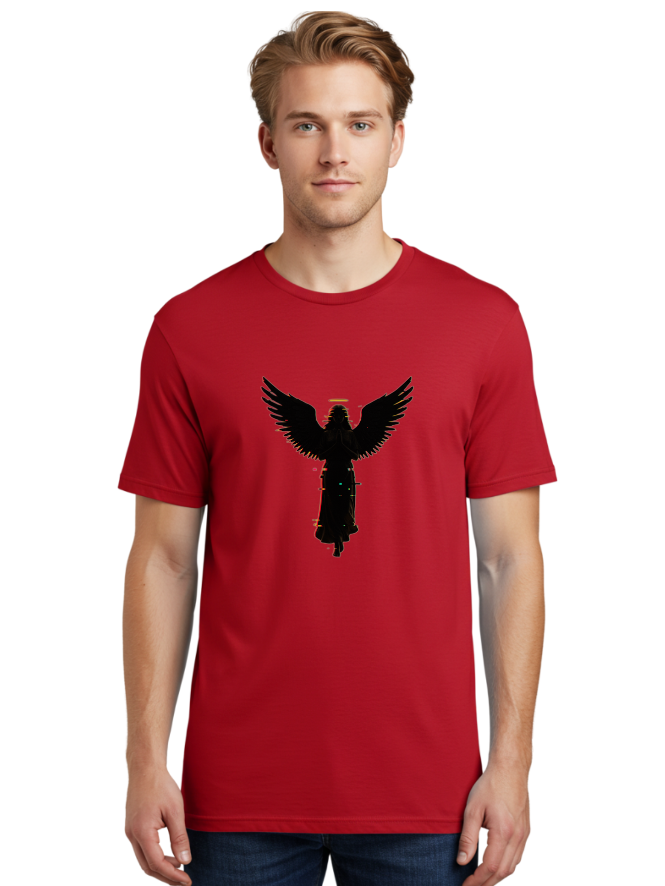 Angel-Silhouette Men'S Graphic Tee, 100% Cotton, Comfortable Casual Summer Wear, Machine Washable, Vintage Camera, Old Camera, Antique Camera, Black Camera, Classic Photography, Photography Equipment, Nostalgic Device, Film Camera, Camera Art Bal692 17