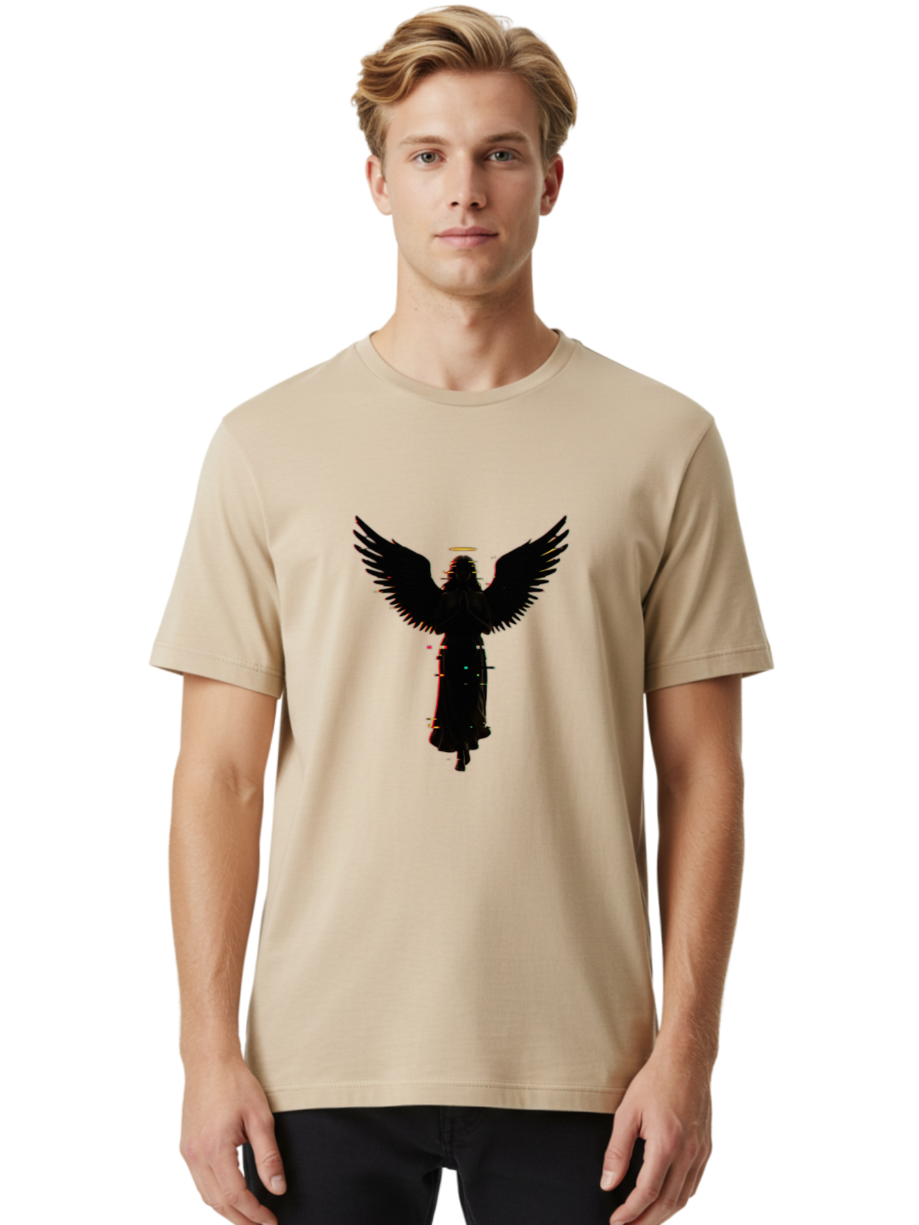 Angel-Silhouette Men'S Graphic Tee, 100% Cotton, Comfortable Casual Summer Wear, Machine Washable, Vintage Camera, Old Camera, Antique Camera, Black Camera, Classic Photography, Photography Equipment, Nostalgic Device, Film Camera, Camera Art Bal692 22