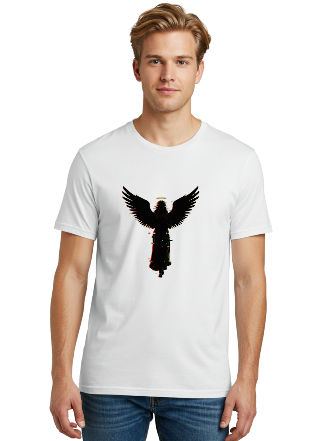 Angel-Silhouette Men'S Graphic Tee, 100% Cotton, Comfortable Casual Summer Wear, Machine Washable, Vintage Camera, Old Camera, Antique Camera, Black Camera, Classic Photography, Photography Equipment, Nostalgic Device, Film Camera, Camera Art Bal692 23