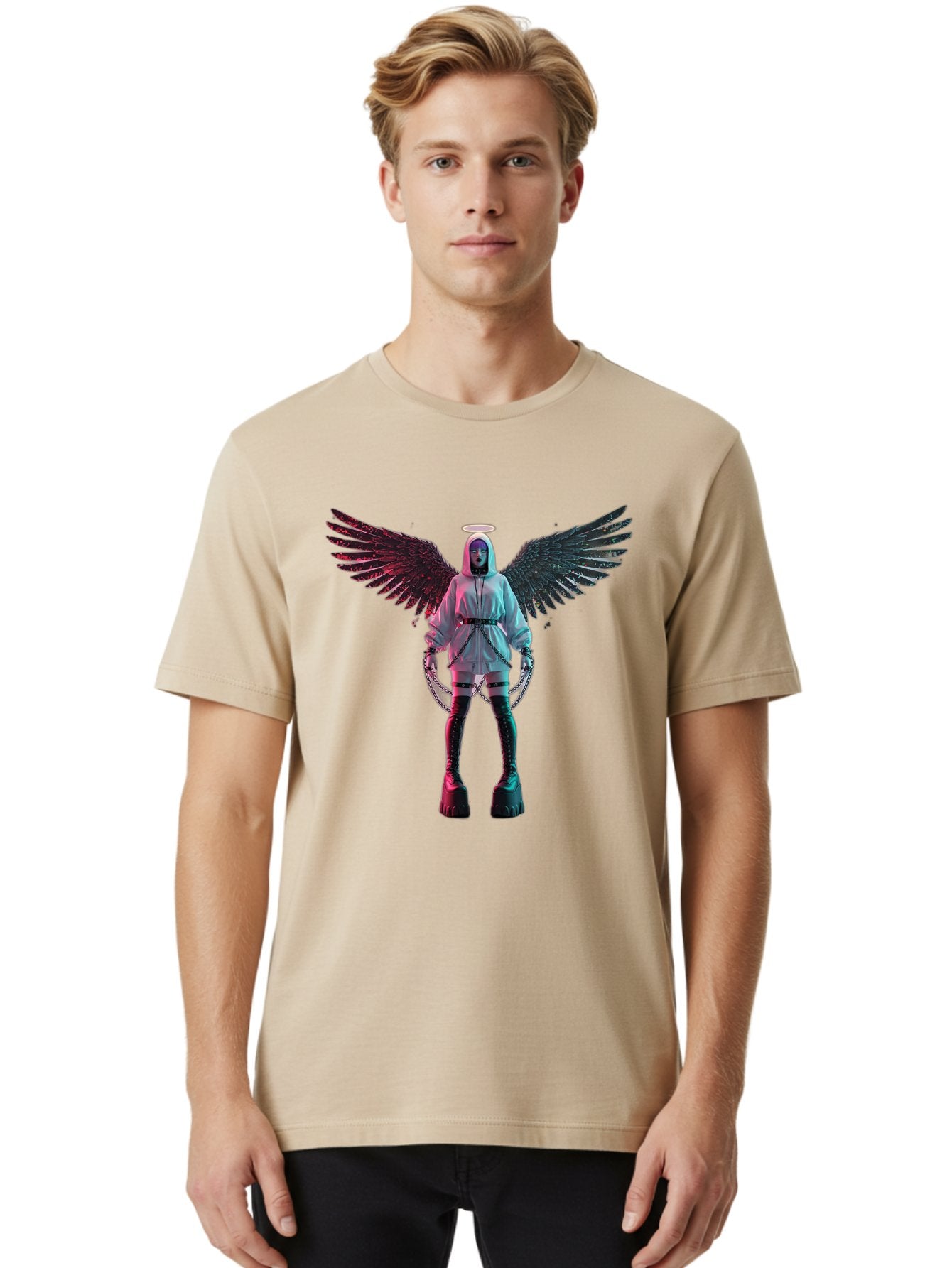 Angel-With-Chains Men'S Graphic Tee, 100% Cotton, Comfortable Casual Summer Wear, Machine Washable, Vintage Camera, Old Camera, Antique Camera, Black Camera, Classic Photography, Photography Equipment, Nostalgic Device, Film Camera, Camera Art Bal694 23