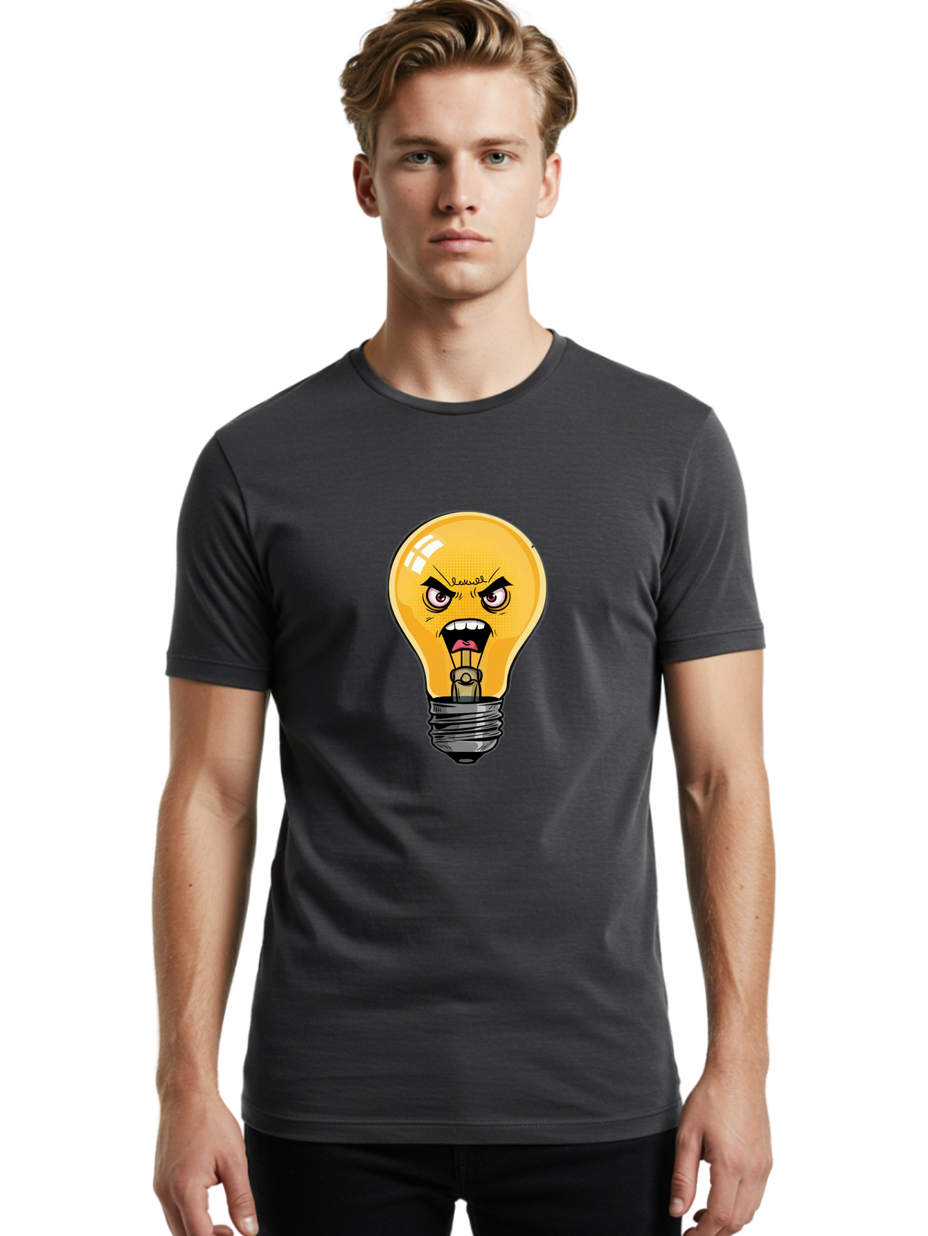 Angry-Light-Bulb-1 Men'S Graphic Tee, 100% Cotton, Comfortable Casual Summer Wear, Machine Washable, Vintage Camera, Old Camera, Antique Camera, Black Camera, Classic Photography, Photography Equipment, Nostalgic Device, Film Camera, Bal702 25