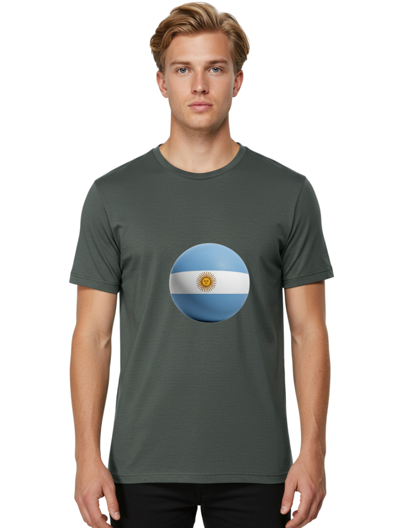 Argentina-Flag-Sphere Men'S Graphic Tee, 100% Cotton, Comfortable Casual Summer Wear, Machine Washable, Vintage Camera, Old Camera, Antique Camera, Black Camera, Classic Photography, Photography Equipment, Nostalgic Device, Film Camera, Bal713 27