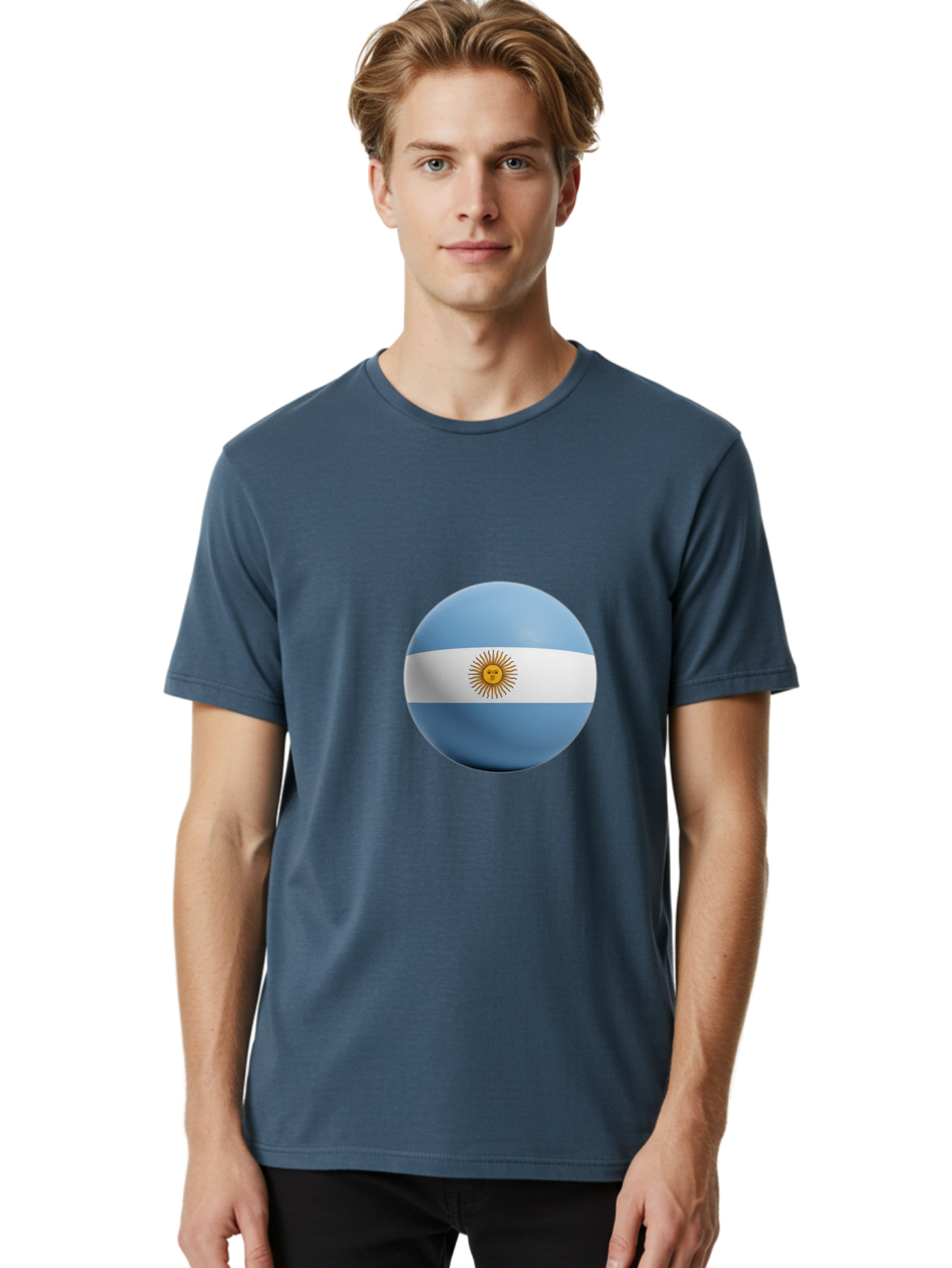 Argentina-Flag-Sphere Men'S Graphic Tee, 100% Cotton, Comfortable Casual Summer Wear, Machine Washable, Vintage Camera, Old Camera, Antique Camera, Black Camera, Classic Photography, Photography Equipment, Nostalgic Device, Film Camera, Bal713 24