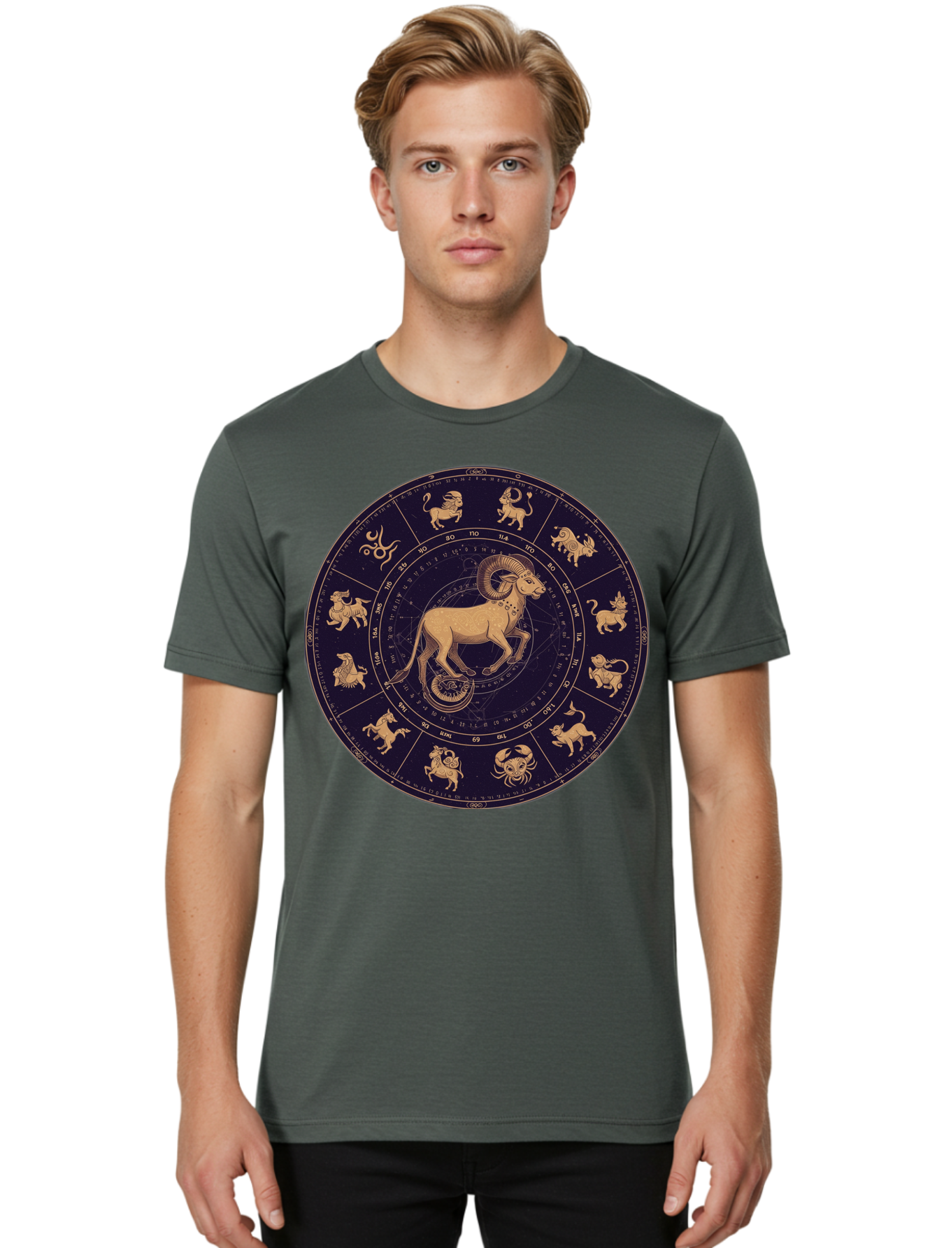 Aries-Zodiac-Circle Men'S Graphic Tee, 100% Cotton, Comfortable Casual Summer Wear, Machine Washable, Vintage Camera, Old Camera, Antique Camera, Black Camera, Classic Photography, Photography Equipment, Nostalgic Device, Film Camera, Bal715 16