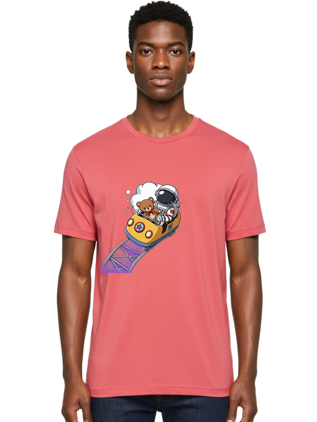 Astronaut-And-Teddy-Bear-Rollercoaster-Ride Men'S Graphic Tee, 100% Cotton, Comfortable Casual Summer Wear, Machine Washable, Vintage Camera, Old Camera, Antique Camera, Black Camera, Classic Photography, Photography Equipment, Bal726 28