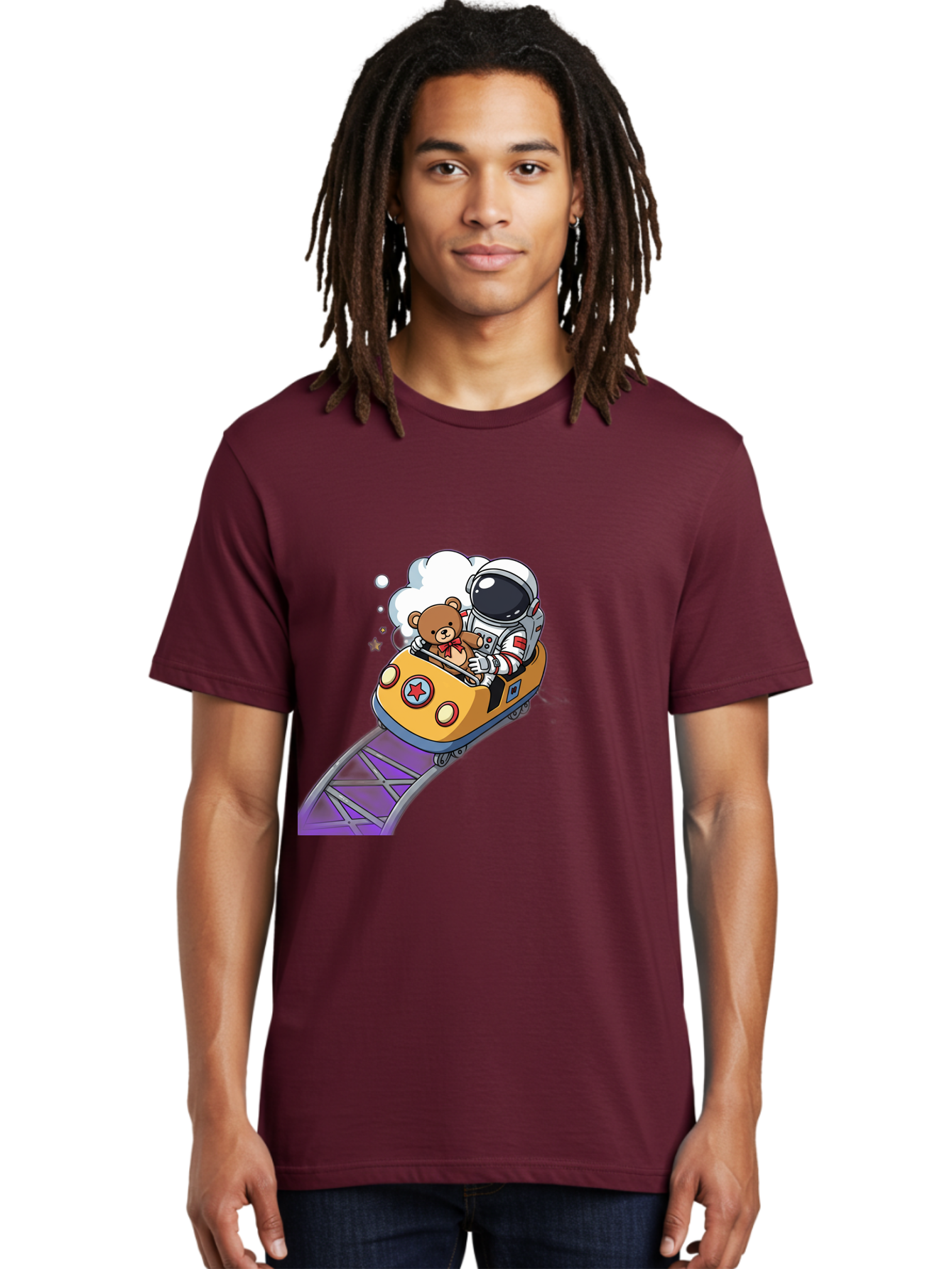 Astronaut-And-Teddy-Bear-Rollercoaster-Ride Men'S Graphic Tee, 100% Cotton, Comfortable Casual Summer Wear, Machine Washable, Vintage Camera, Old Camera, Antique Camera, Black Camera, Classic Photography, Photography Equipment, Bal726 30