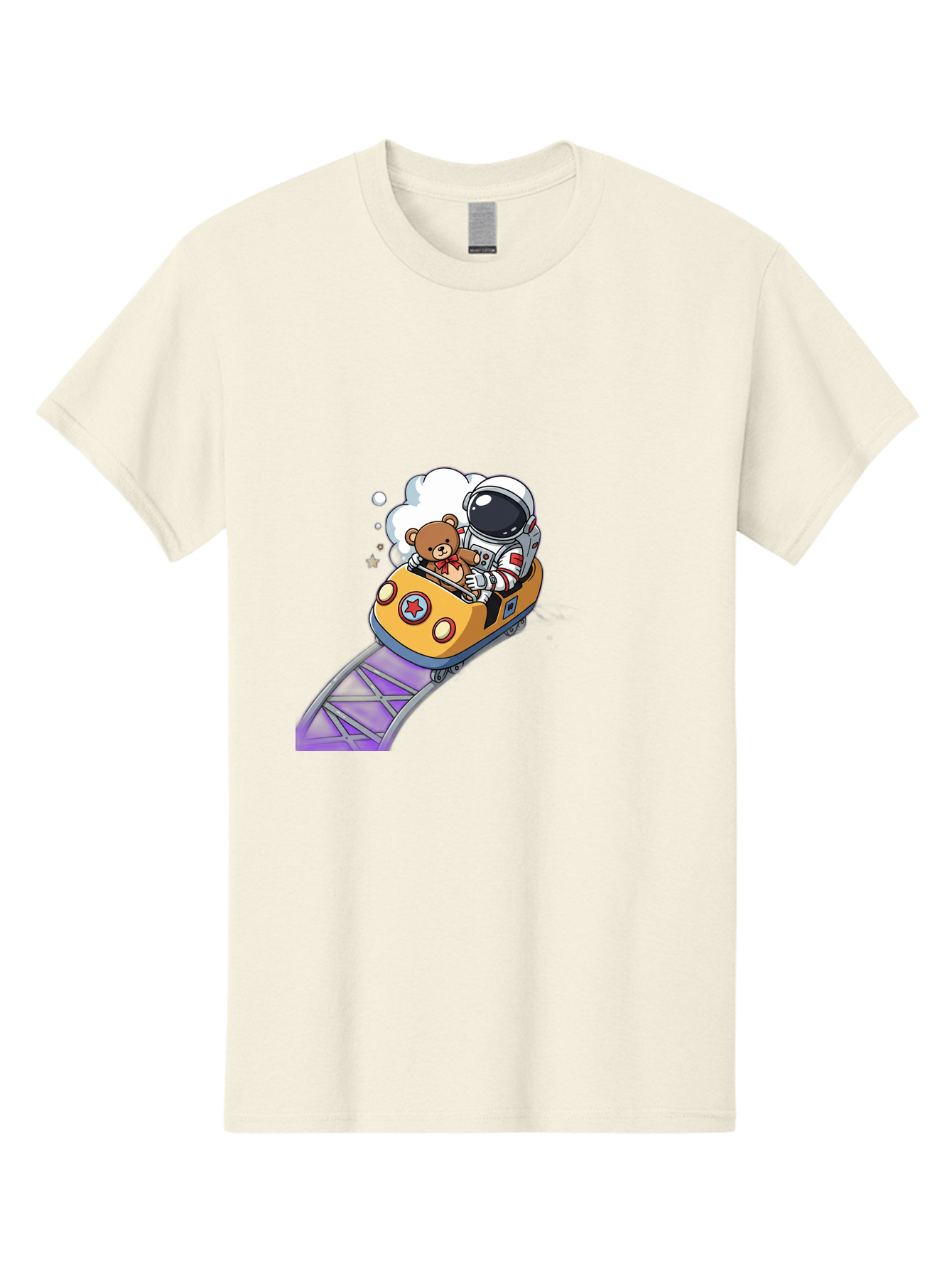 Astronaut-And-Teddy-Bear-Rollercoaster-Ride Men'S Graphic Tee, 100% Cotton, Comfortable Casual Summer Wear, Machine Washable, Vintage Camera, Old Camera, Antique Camera, Black Camera, Classic Photography, Photography Equipment, Bal726