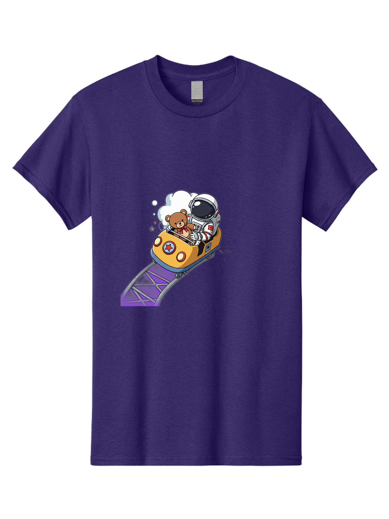 Astronaut-And-Teddy-Bear-Rollercoaster-Ride Men'S Graphic Tee, 100% Cotton, Comfortable Casual Summer Wear, Machine Washable, Vintage Camera, Old Camera, Antique Camera, Black Camera, Classic Photography, Photography Equipment, Bal726 3