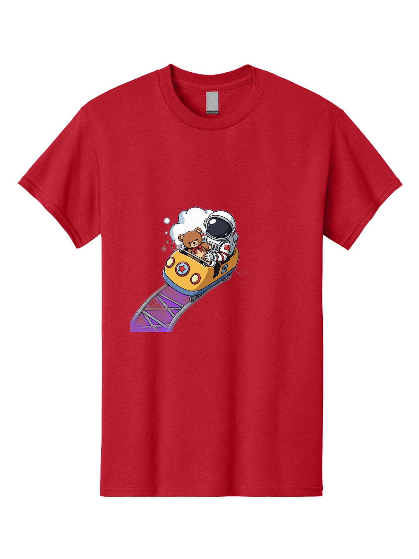 Astronaut-And-Teddy-Bear-Rollercoaster-Ride Men'S Graphic Tee, 100% Cotton, Comfortable Casual Summer Wear, Machine Washable, Vintage Camera, Old Camera, Antique Camera, Black Camera, Classic Photography, Photography Equipment, Bal726 5