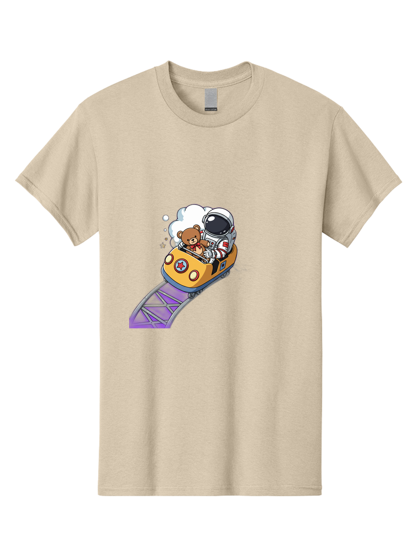 Astronaut-And-Teddy-Bear-Rollercoaster-Ride Men'S Graphic Tee, 100% Cotton, Comfortable Casual Summer Wear, Machine Washable, Vintage Camera, Old Camera, Antique Camera, Black Camera, Classic Photography, Photography Equipment, Bal726 7