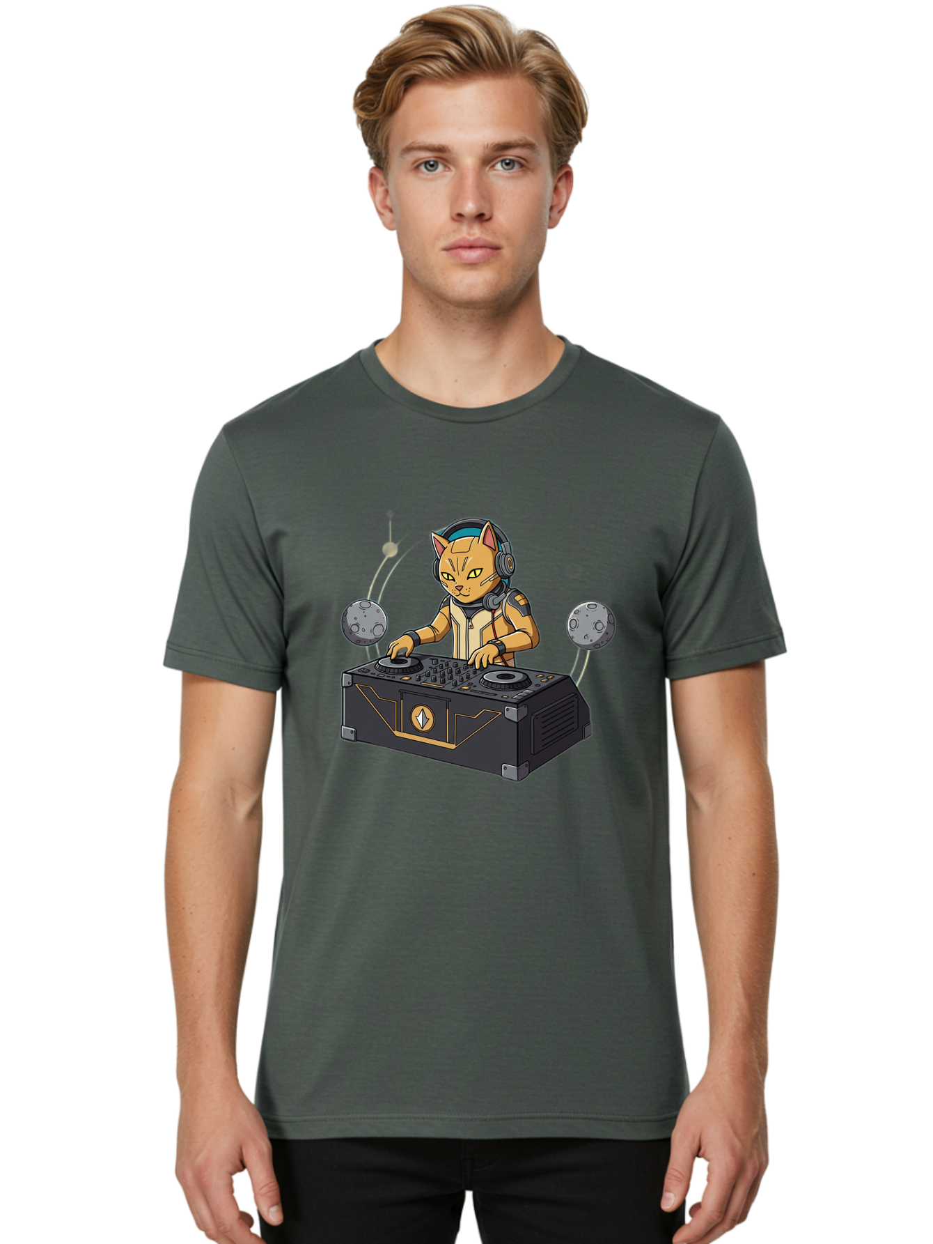Astronaut-Cat-Dj Men'S Graphic Tee, 100% Cotton, Comfortable Casual Summer Wear, Machine Washable, Vintage Camera, Old Camera, Antique Camera, Black Camera, Classic Photography, Photography Equipment, Nostalgic Device, Film Camera, Camera Art Bal727 21