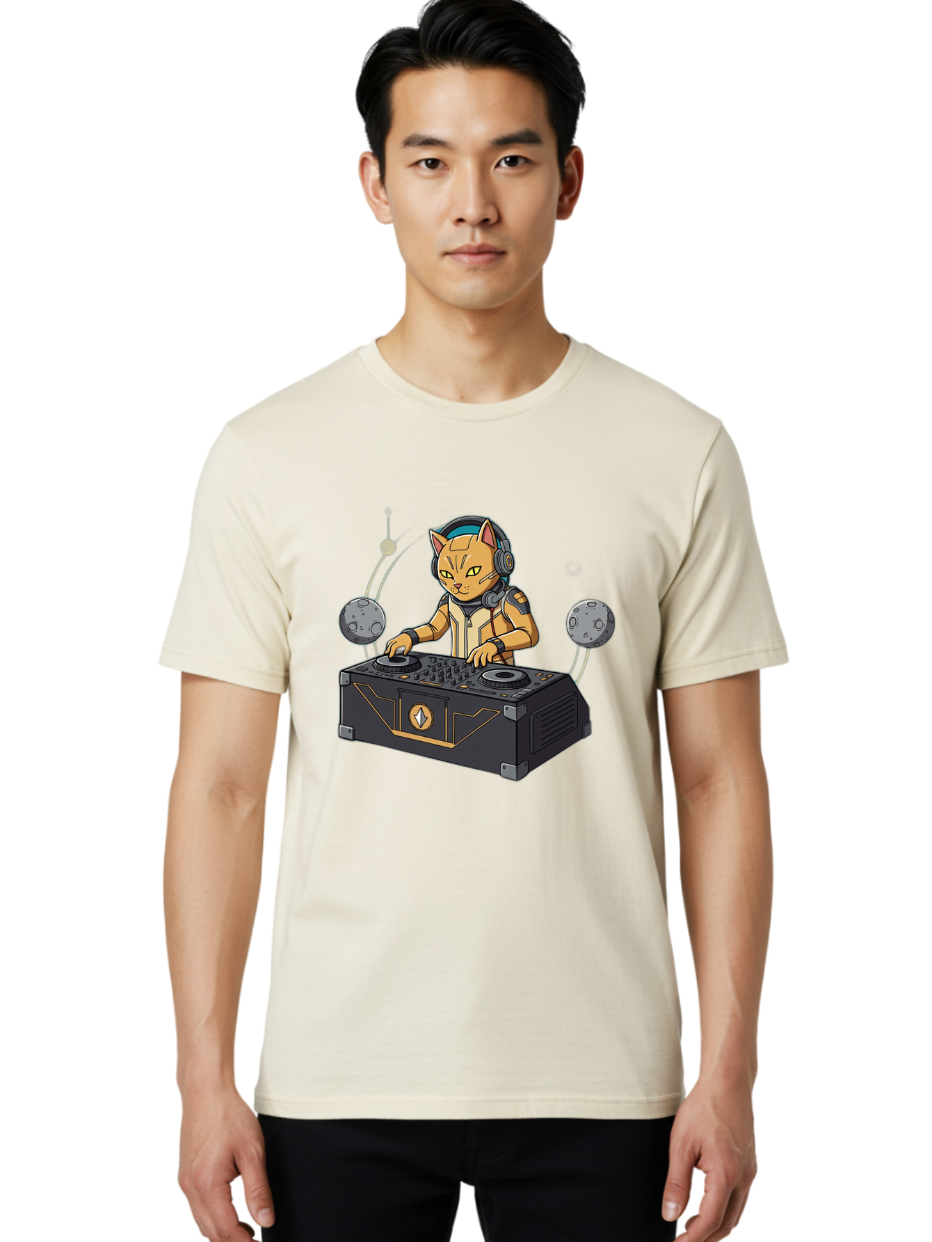 Astronaut-Cat-Dj Men'S Graphic Tee, 100% Cotton, Comfortable Casual Summer Wear, Machine Washable, Vintage Camera, Old Camera, Antique Camera, Black Camera, Classic Photography, Photography Equipment, Nostalgic Device, Film Camera, Camera Art Bal727 24