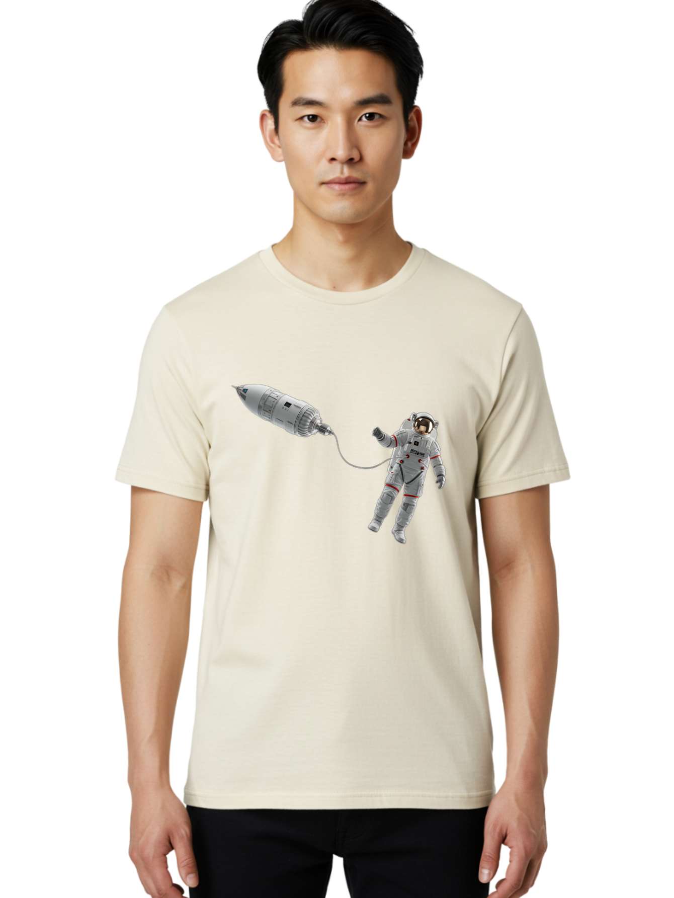 Astronaut-Tethered-To-Spacecraft Men'S Graphic Tee, 100% Cotton, Comfortable Casual Summer Wear, Machine Washable, Vintage Camera, Old Camera, Antique Camera, Black Camera, Classic Photography, Photography Equipment, Nostalgic Device, Bal730 19