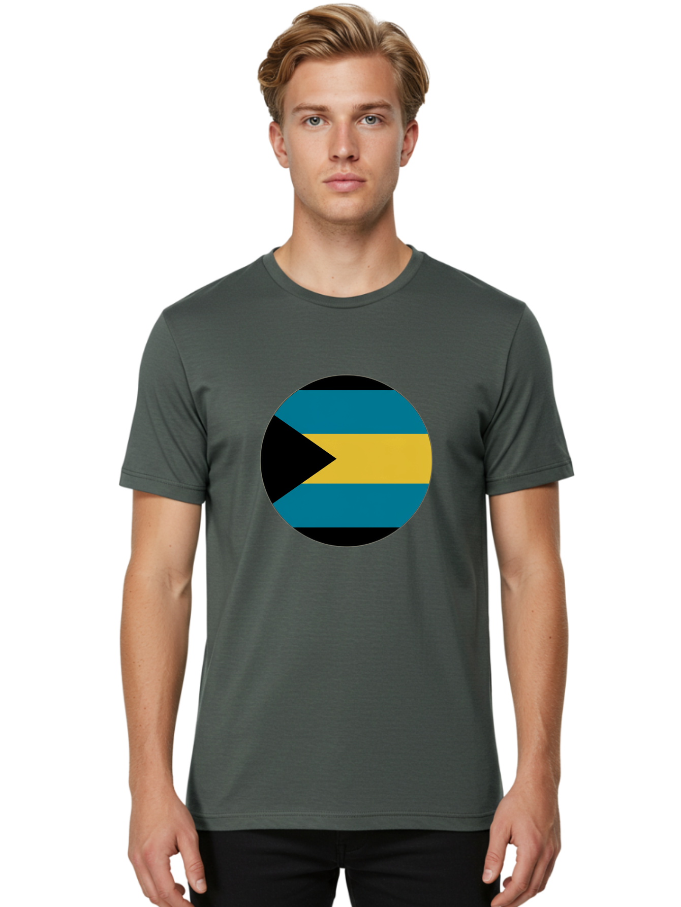 Bahamas-Flag Men'S Graphic Tee, 100% Cotton, Comfortable Casual Summer Wear, Machine Washable, Vintage Camera, Old Camera, Antique Camera, Black Camera, Classic Photography, Photography Equipment, Nostalgic Device, Film Camera, Camera Art Bal746 17