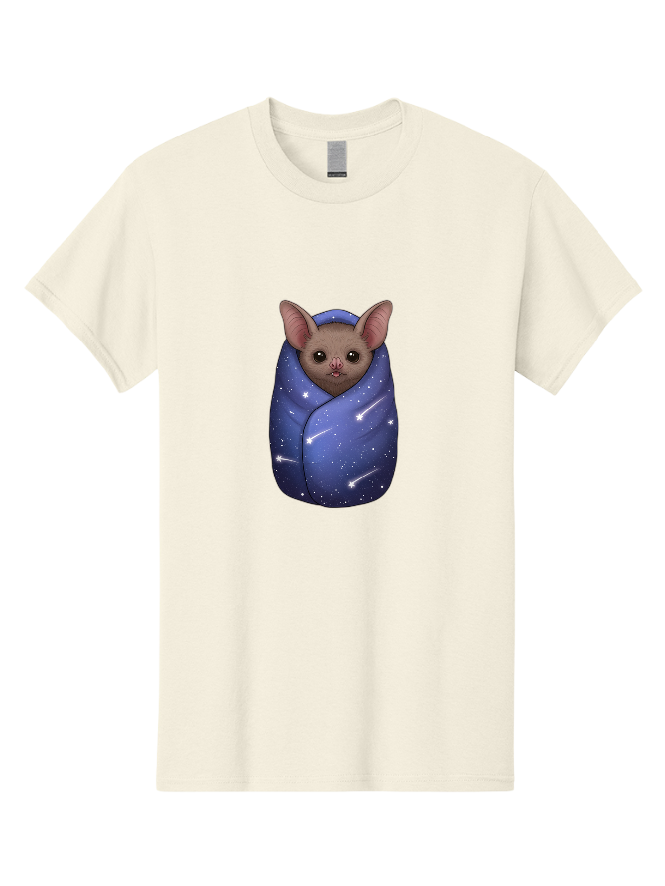 Bat-Wrapped-In-Galaxy-Blanket-2 Men'S Graphic Tee, 100% Cotton, Comfortable Casual Summer Wear, Machine Washable, Vintage Camera, Old Camera, Antique Camera, Black Camera, Classic Photography, Photography Equipment, Nostalgic Device, Bal769