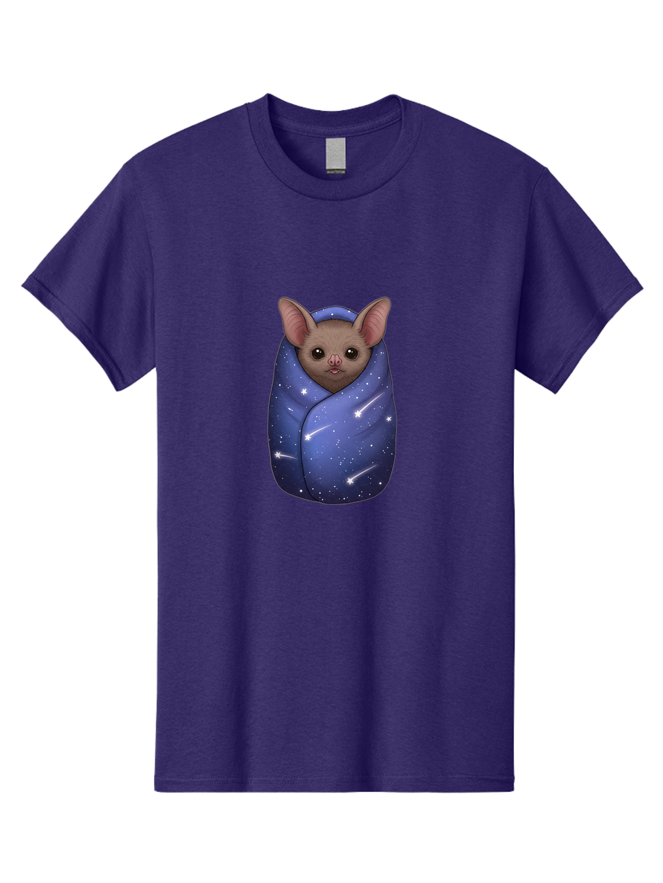 Bat-Wrapped-In-Galaxy-Blanket-2 Men'S Graphic Tee, 100% Cotton, Comfortable Casual Summer Wear, Machine Washable, Vintage Camera, Old Camera, Antique Camera, Black Camera, Classic Photography, Photography Equipment, Nostalgic Device, Bal769