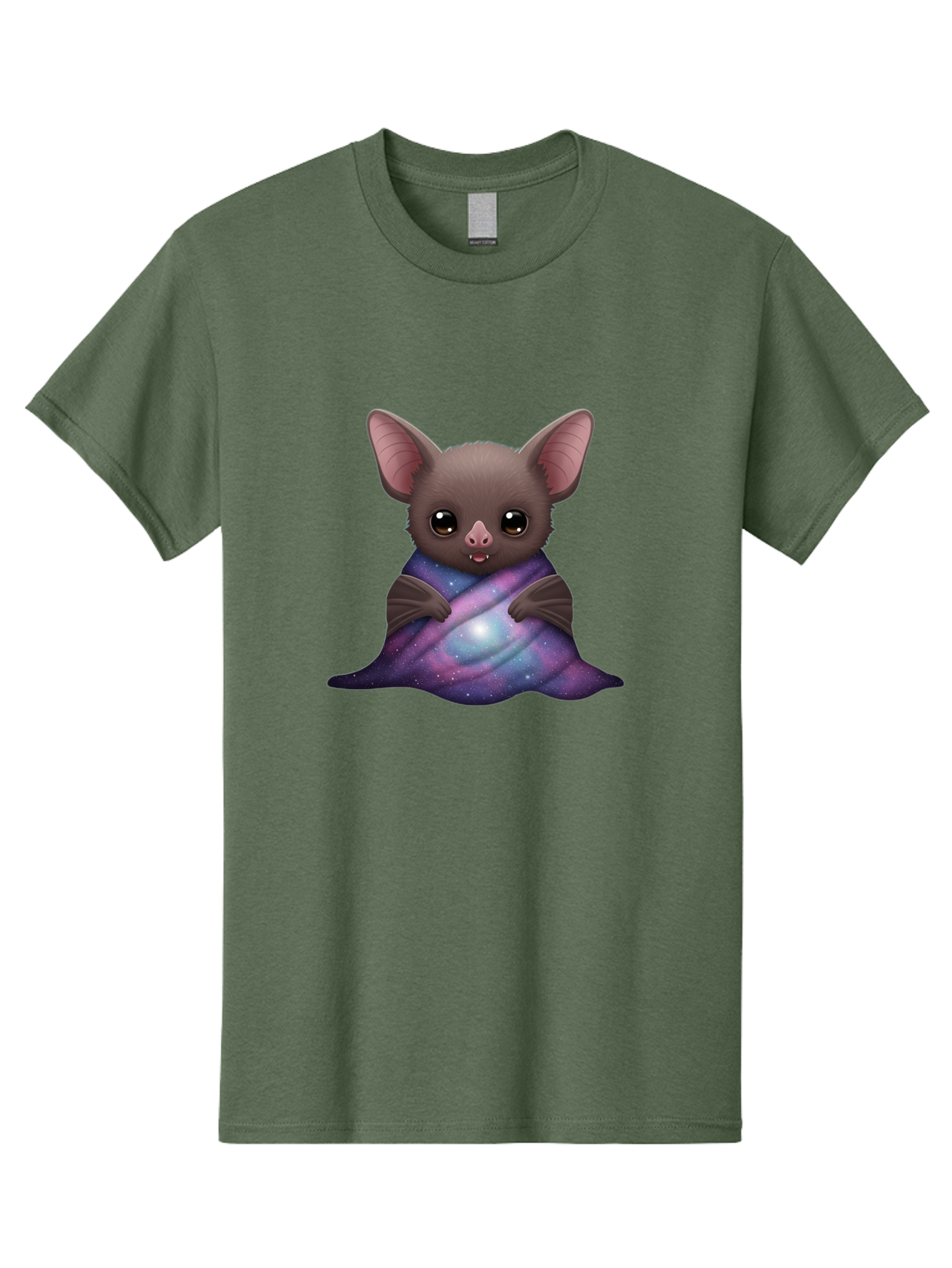 Bat-Wrapped-In-Galaxy-Blanket Men'S Graphic Tee, 100% Cotton, Comfortable Casual Summer Wear, Machine Washable, Vintage Camera, Old Camera, Antique Camera, Black Camera, Classic Photography, Photography Equipment, Nostalgic Device, Bal770