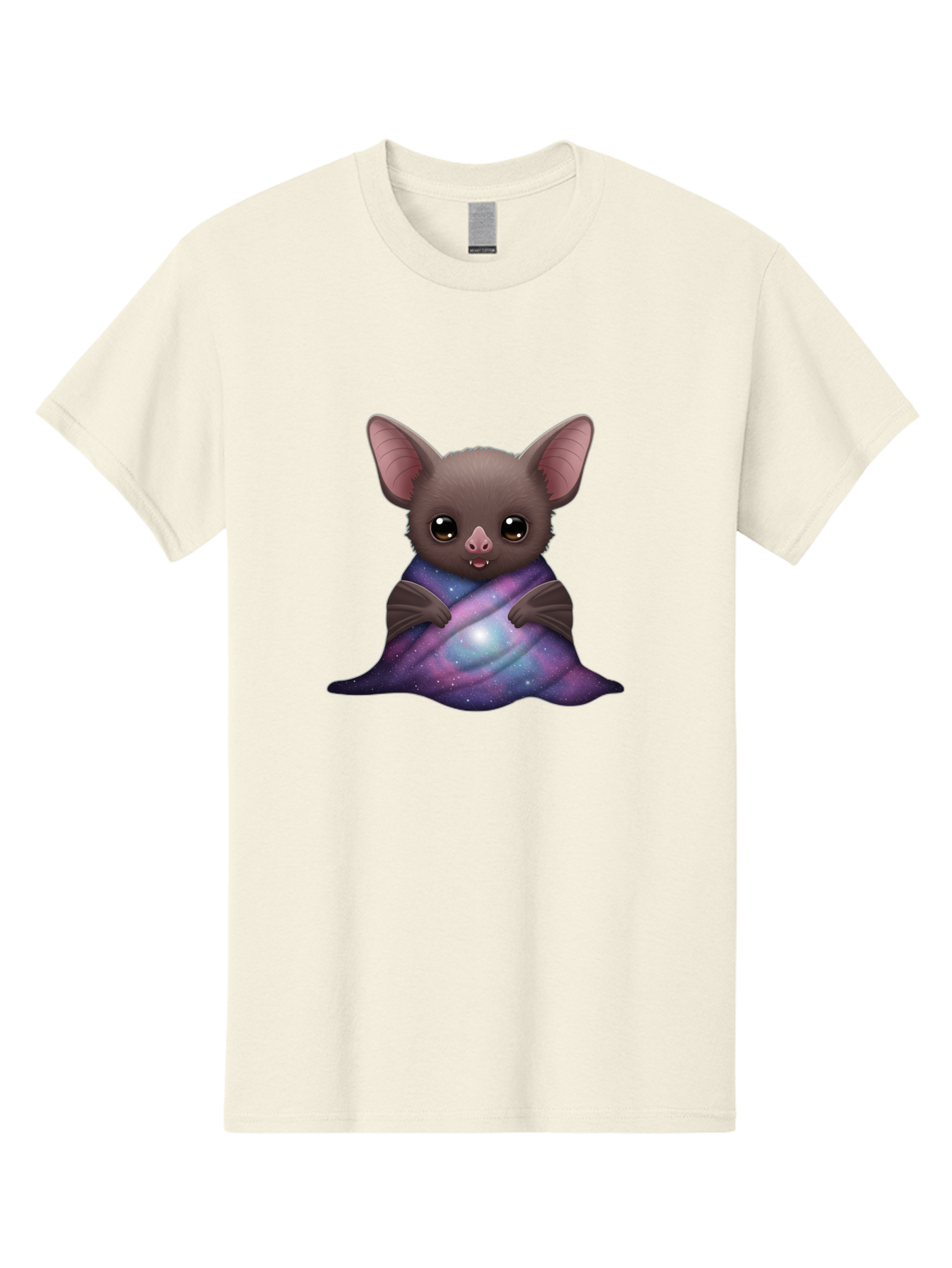Bat-Wrapped-In-Galaxy-Blanket Men'S Graphic Tee, 100% Cotton, Comfortable Casual Summer Wear, Machine Washable, Vintage Camera, Old Camera, Antique Camera, Black Camera, Classic Photography, Photography Equipment, Nostalgic Device, Bal770