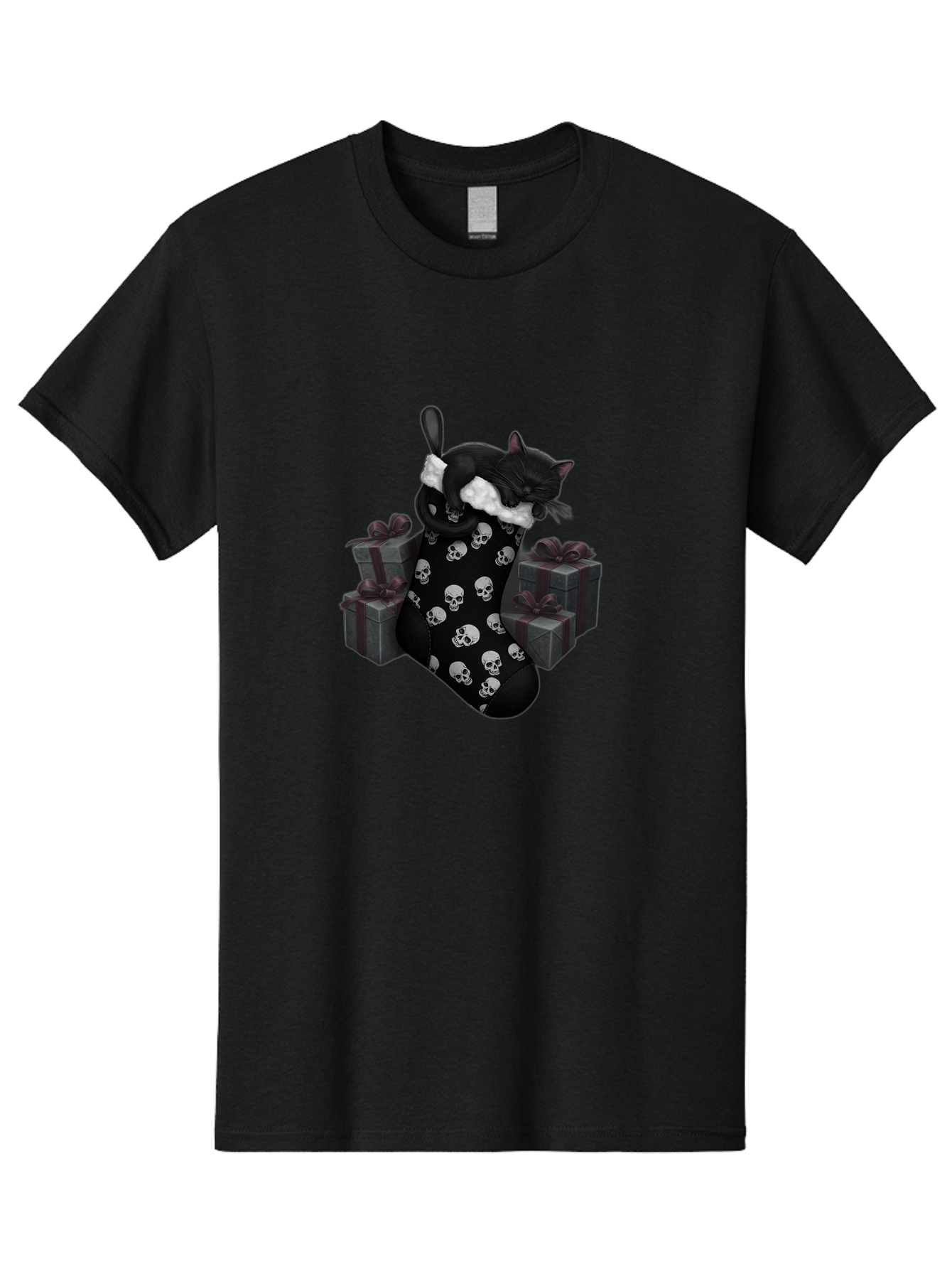 Black-Cat-In-Christmas-Stocking Men'S Graphic Tee, 100% Cotton, Comfortable Casual Summer Wear, Machine Washable, Vintage Camera, Old Camera, Antique Camera, Black Camera, Classic Photography, Photography Equipment, Nostalgic Device, Bal803 11