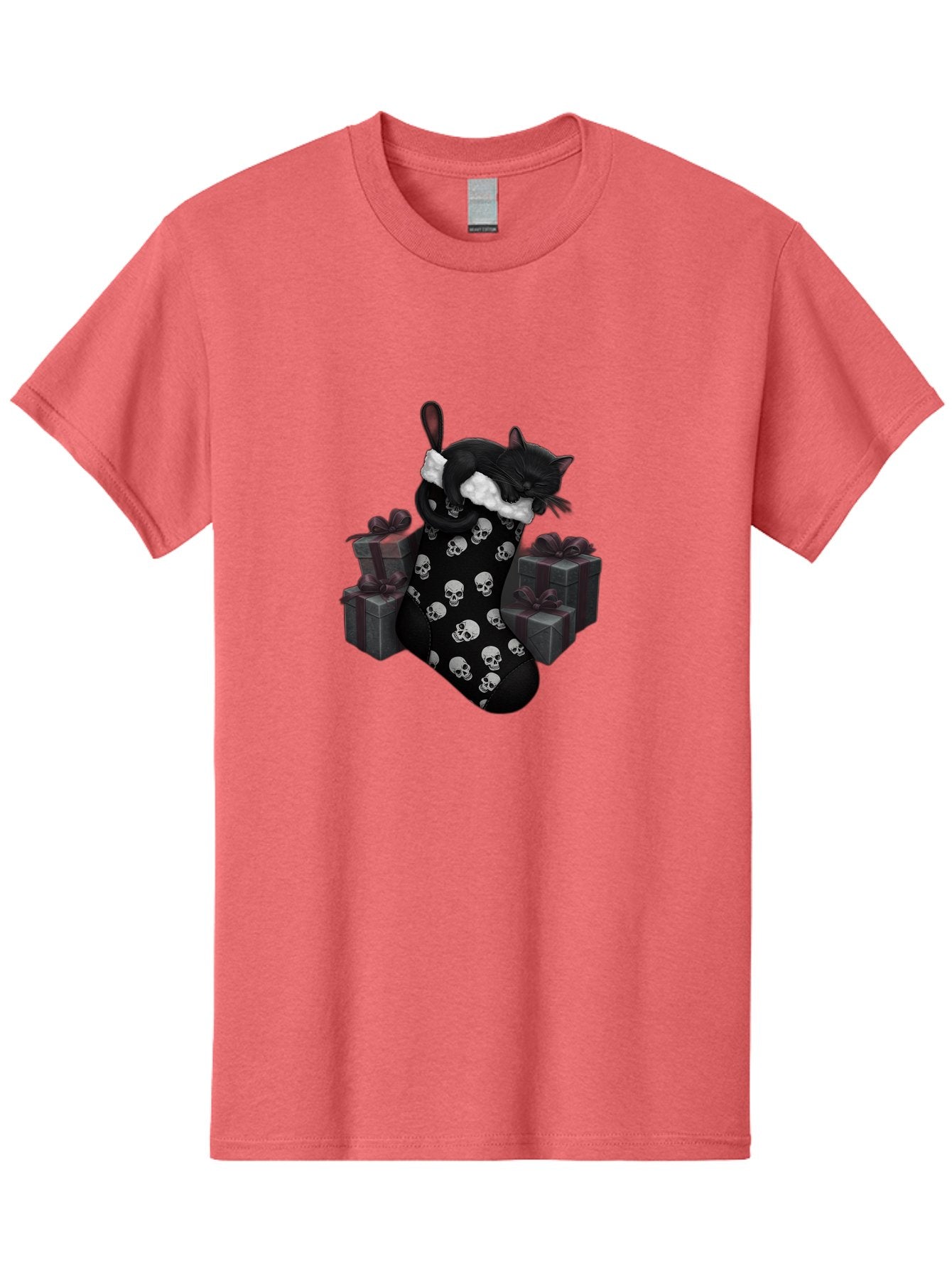 Black-Cat-In-Christmas-Stocking Men'S Graphic Tee, 100% Cotton, Comfortable Casual Summer Wear, Machine Washable, Vintage Camera, Old Camera, Antique Camera, Black Camera, Classic Photography, Photography Equipment, Nostalgic Device, Bal803 8