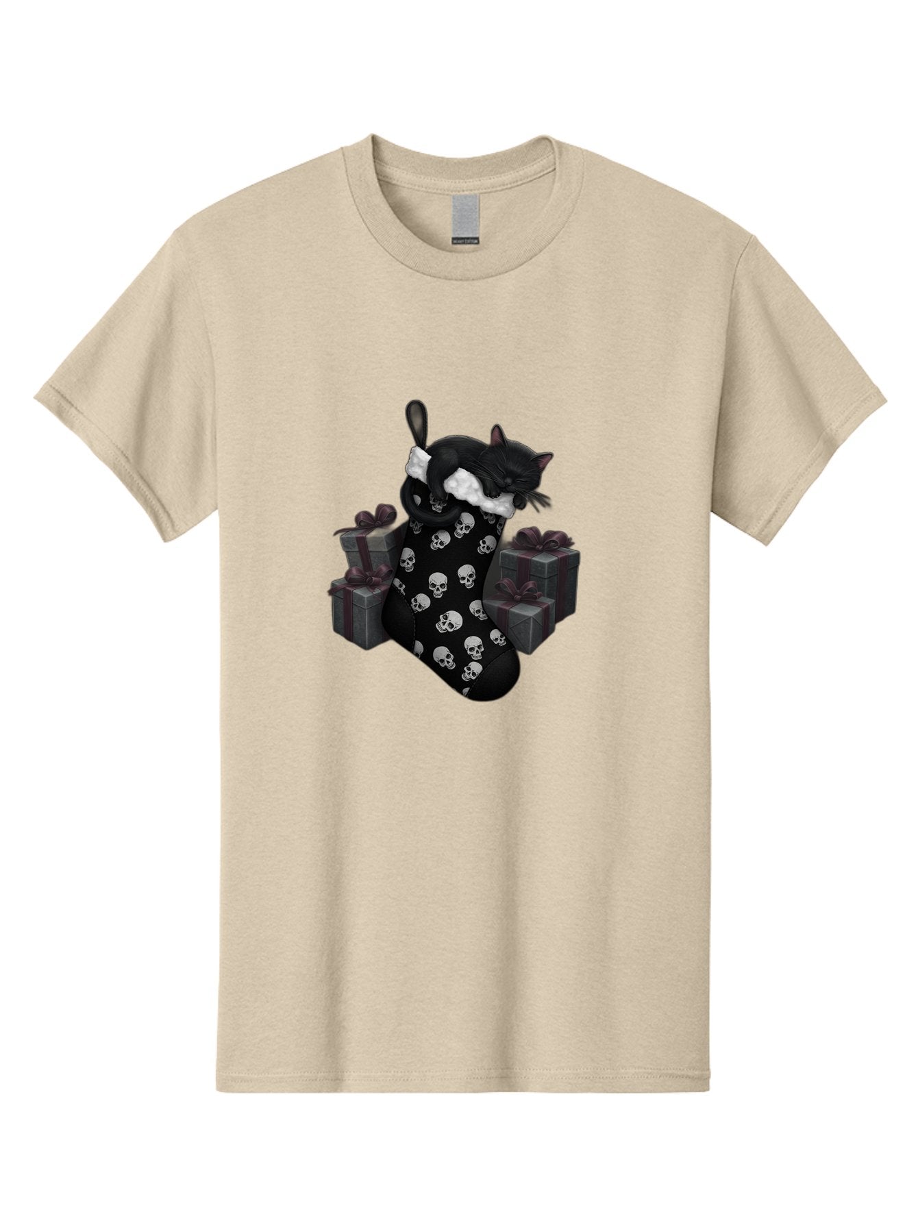 Black-Cat-In-Christmas-Stocking Men'S Graphic Tee, 100% Cotton, Comfortable Casual Summer Wear, Machine Washable, Vintage Camera, Old Camera, Antique Camera, Black Camera, Classic Photography, Photography Equipment, Nostalgic Device, Bal803 12