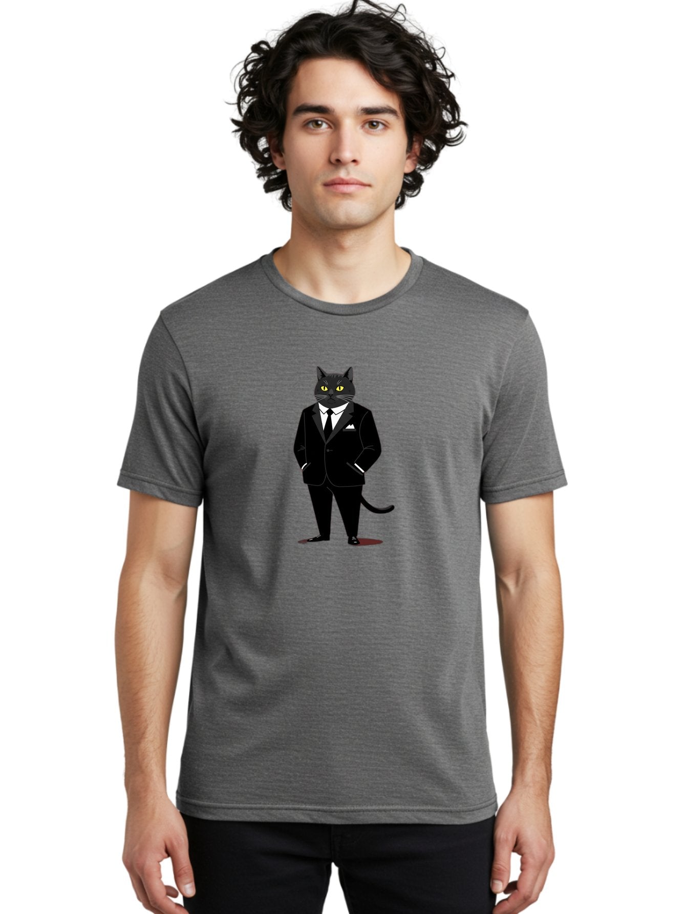 Black-Cat-In-Tuxedo Men'S Graphic Tee, 100% Cotton, Comfortable Casual Summer Wear, Machine Washable, Vintage Camera, Old Camera, Antique Camera, Black Camera, Classic Photography, Photography Equipment, Nostalgic Device, Film Camera, Bal805 20