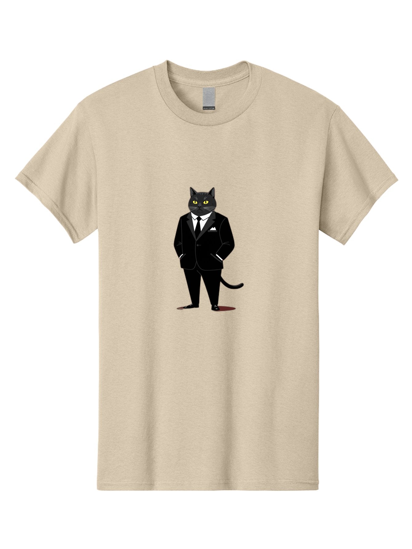 Black-Cat-In-Tuxedo Men'S Graphic Tee, 100% Cotton, Comfortable Casual Summer Wear, Machine Washable, Vintage Camera, Old Camera, Antique Camera, Black Camera, Classic Photography, Photography Equipment, Nostalgic Device, Film Camera, Bal805 12