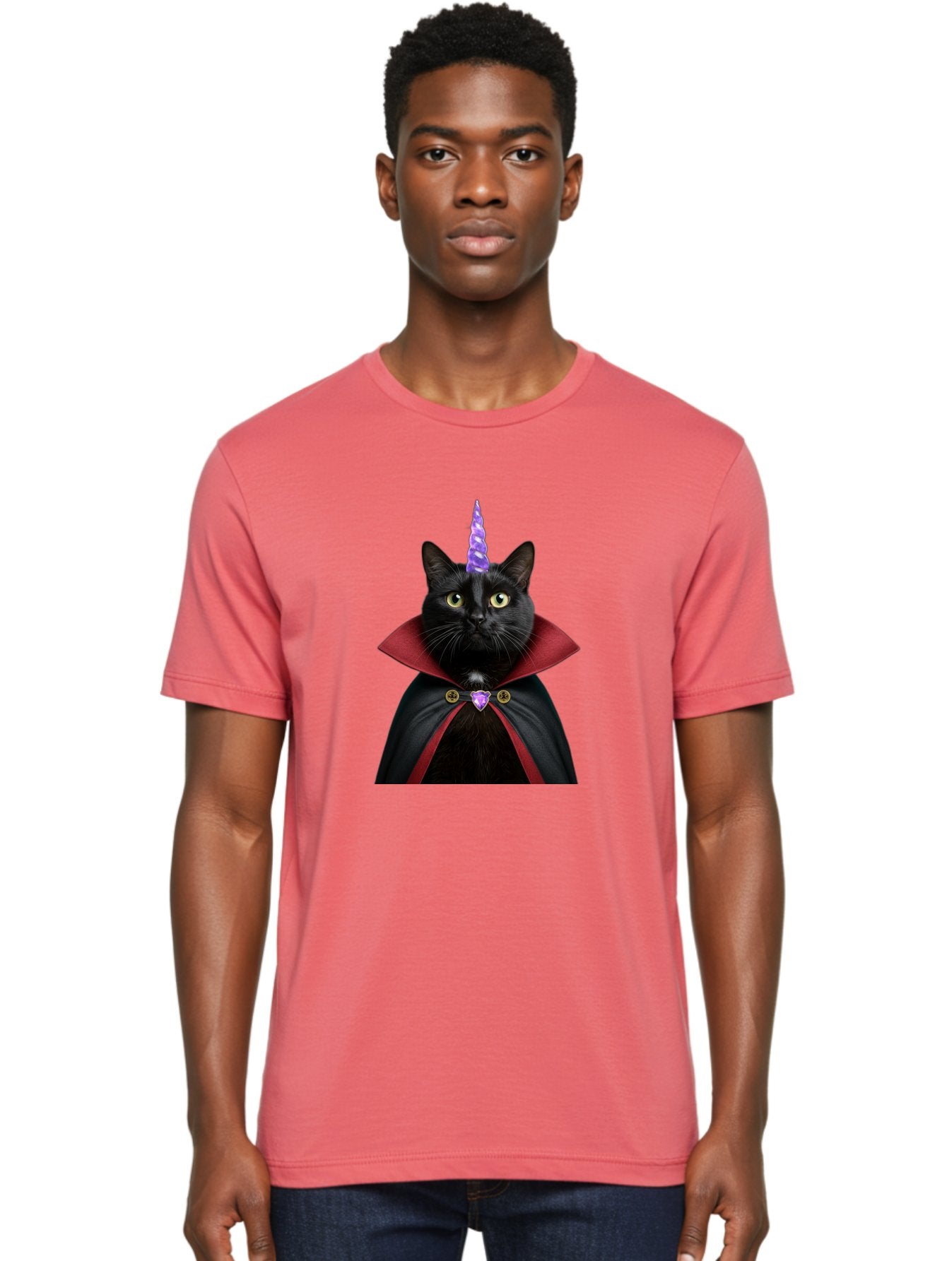 Black-Cat-Unicorn-1 Men'S Graphic Tee, 100% Cotton, Comfortable Casual Summer Wear, Machine Washable, Vintage Camera, Old Camera, Antique Camera, Black Camera, Classic Photography, Photography Equipment, Nostalgic Device, Film Camera, Bal806 30