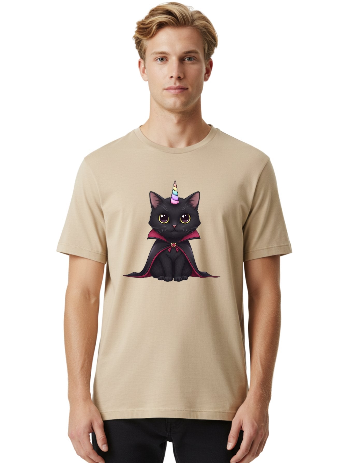 Black-Cat-Unicorn-Vampire Men'S Graphic Tee, 100% Cotton, Comfortable Casual Summer Wear, Machine Washable, Vintage Camera, Old Camera, Antique Camera, Black Camera, Classic Photography, Photography Equipment, Nostalgic Device, Film Camera, Bal807 28