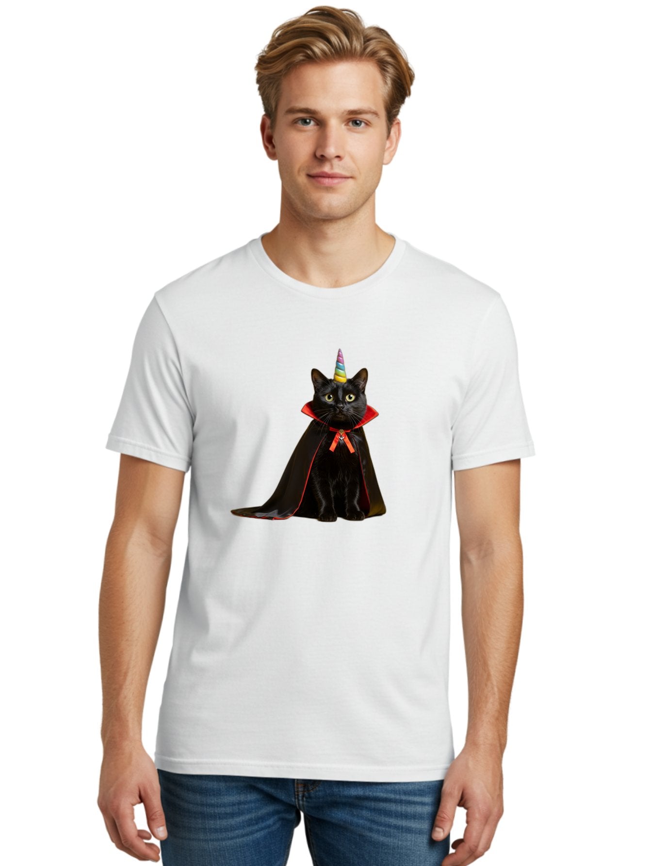 Black-Cat-Unicorn Men'S Graphic Tee, 100% Cotton, Comfortable Casual Summer Wear, Machine Washable, Vintage Camera, Old Camera, Antique Camera, Black Camera, Classic Photography, Photography Equipment, Nostalgic Device, Film Camera, Camera Art Bal808 19