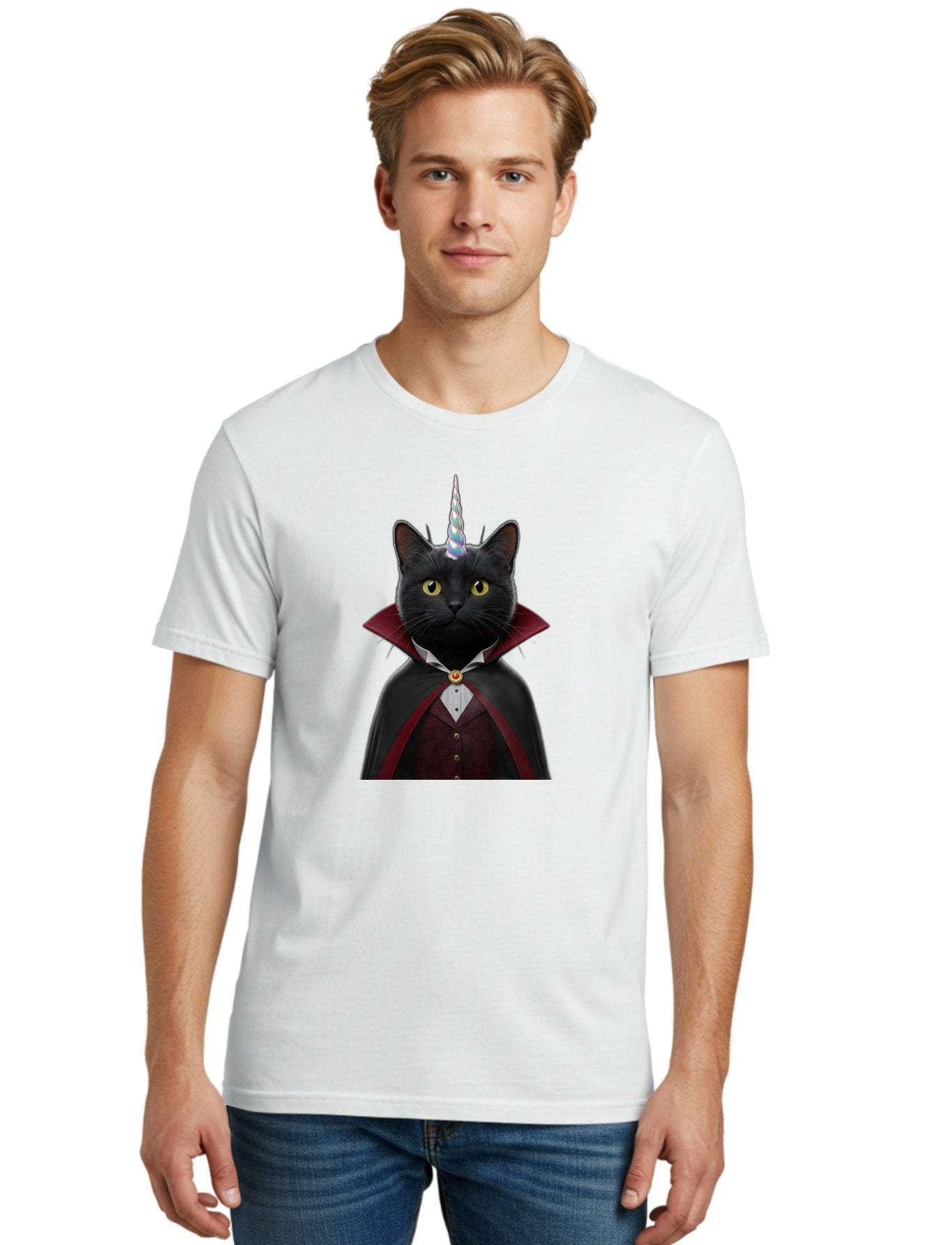 Black-Cat-Vampire-Unicorn Men'S Graphic Tee, 100% Cotton, Comfortable Casual Summer Wear, Machine Washable, Vintage Camera, Old Camera, Antique Camera, Black Camera, Classic Photography, Photography Equipment, Nostalgic Device, Film Camera, Bal810 23