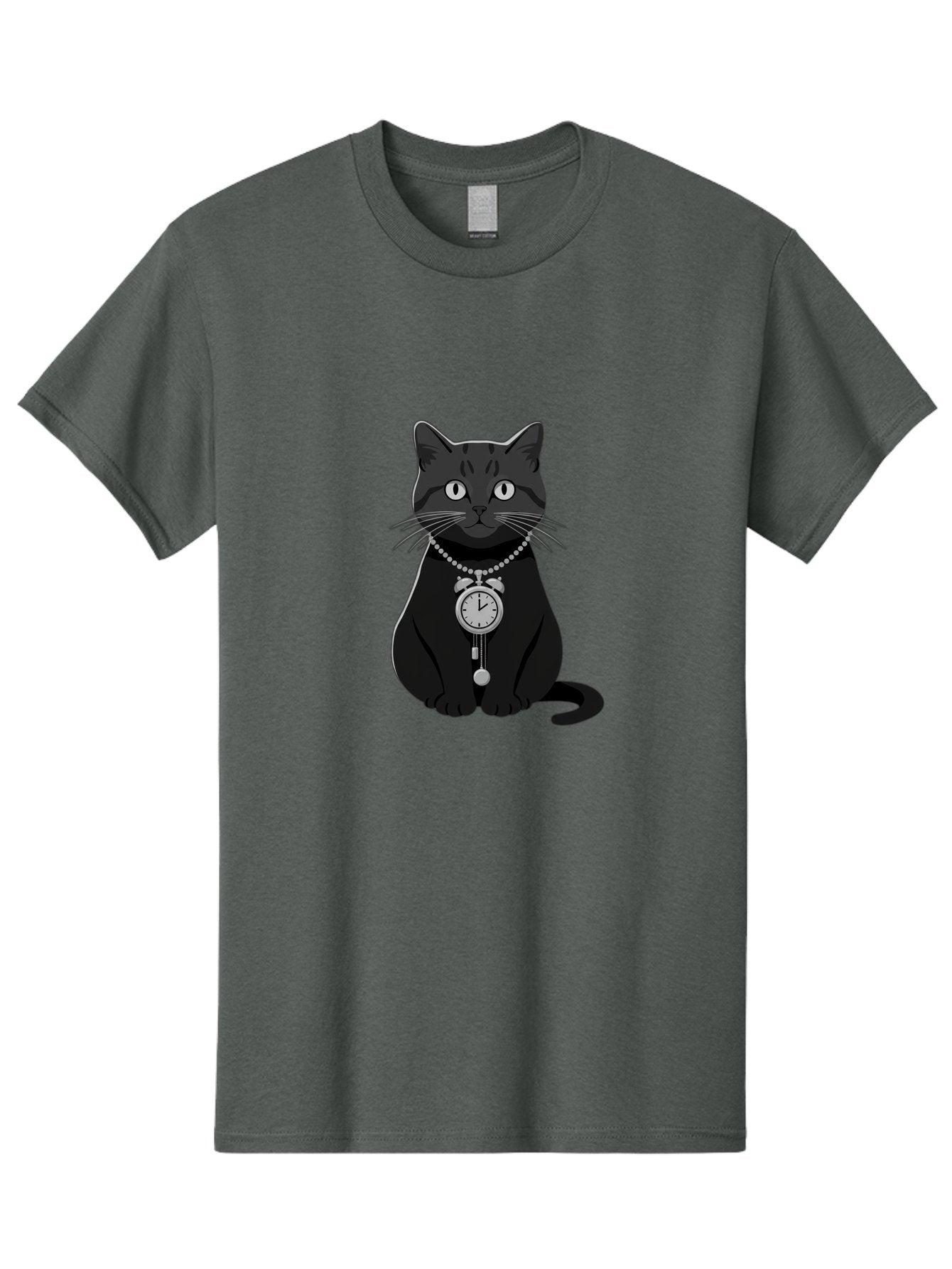 Black-Cat-With-Pocket-Watch Men'S Graphic Tee, 100% Cotton, Comfortable Casual Summer Wear, Machine Washable, Vintage Camera, Old Camera, Antique Camera, Black Camera, Classic Photography, Photography Equipment, Nostalgic Device, Film Camera, Bal812 13