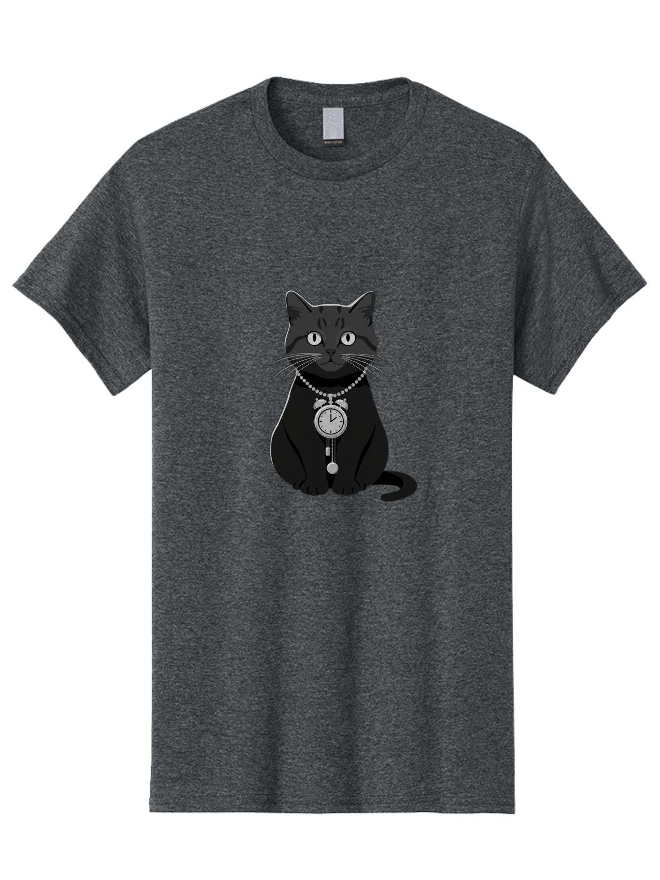 Black-Cat-With-Pocket-Watch Men'S Graphic Tee, 100% Cotton, Comfortable Casual Summer Wear, Machine Washable, Vintage Camera, Old Camera, Antique Camera, Black Camera, Classic Photography, Photography Equipment, Nostalgic Device, Film Camera, Bal812 3