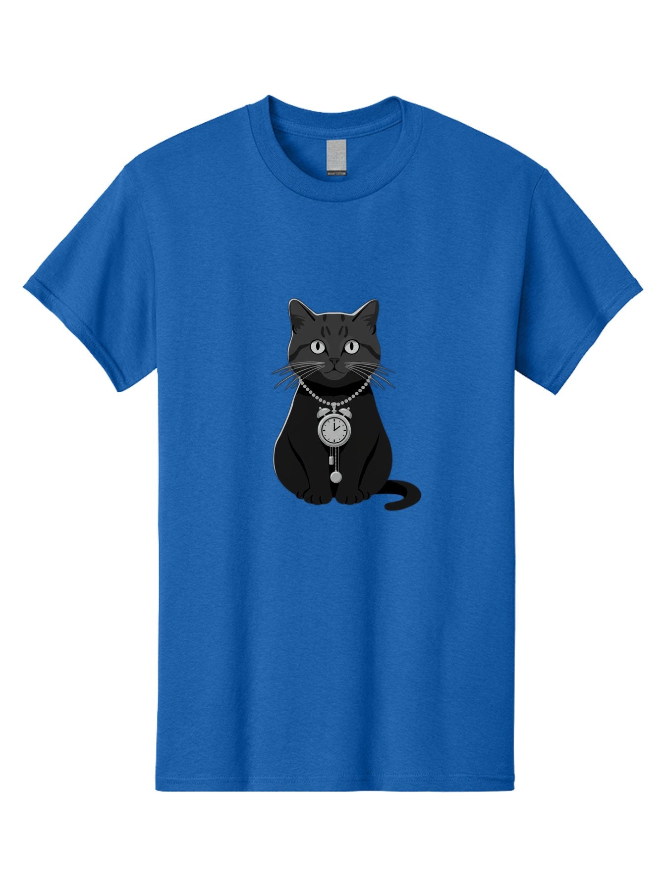 Black-Cat-With-Pocket-Watch Men'S Graphic Tee, 100% Cotton, Comfortable Casual Summer Wear, Machine Washable, Vintage Camera, Old Camera, Antique Camera, Black Camera, Classic Photography, Photography Equipment, Nostalgic Device, Film Camera, Bal812 5