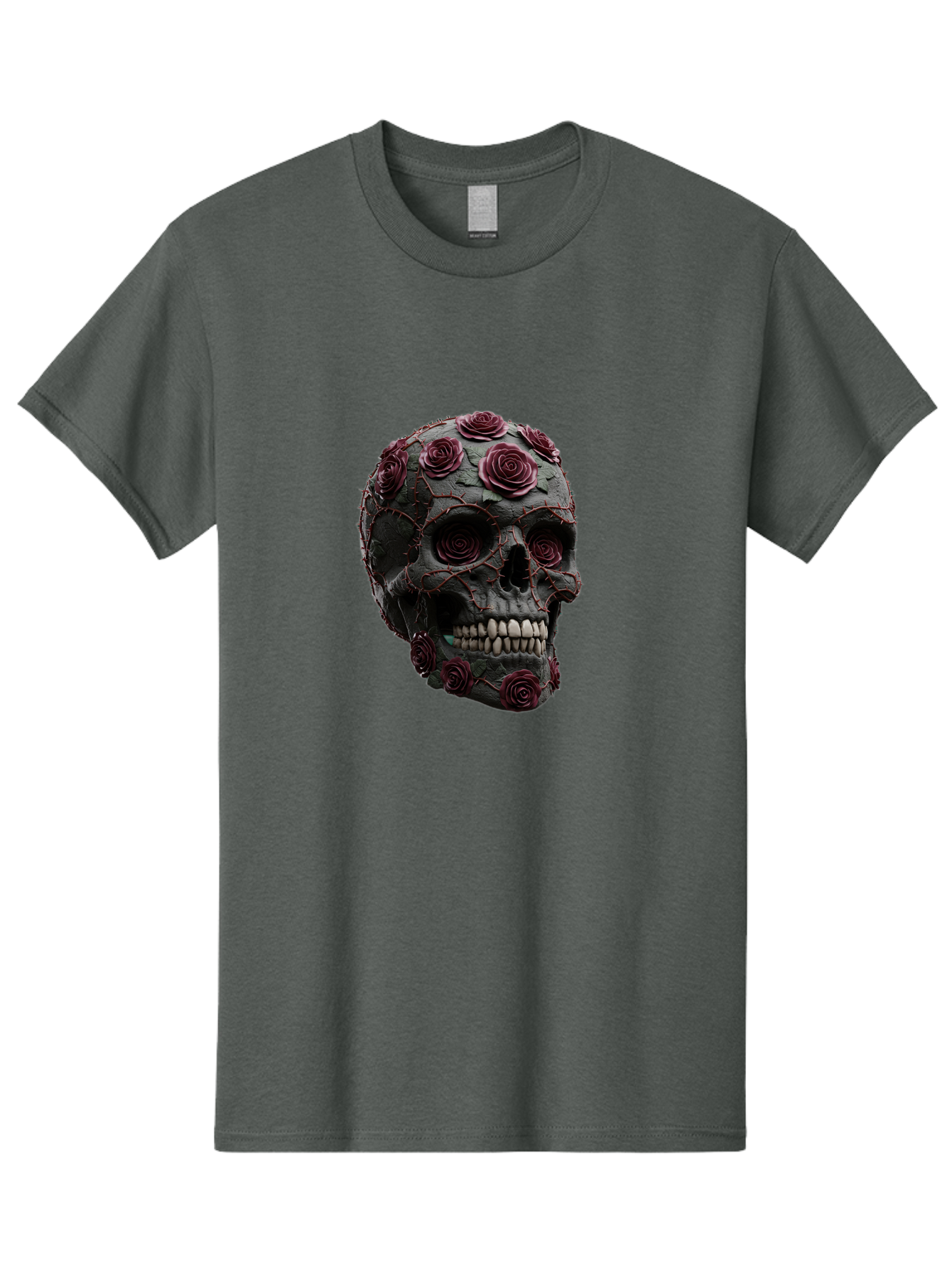Black-Skull-With-Roses-3 Men'S Graphic Tee, 100% Cotton, Comfortable Casual Summer Wear, Machine Washable, Vintage Camera, Old Camera, Antique Camera, Black Camera, Classic Photography, Photography Equipment, Nostalgic Device, Film Camera, Bal826 3