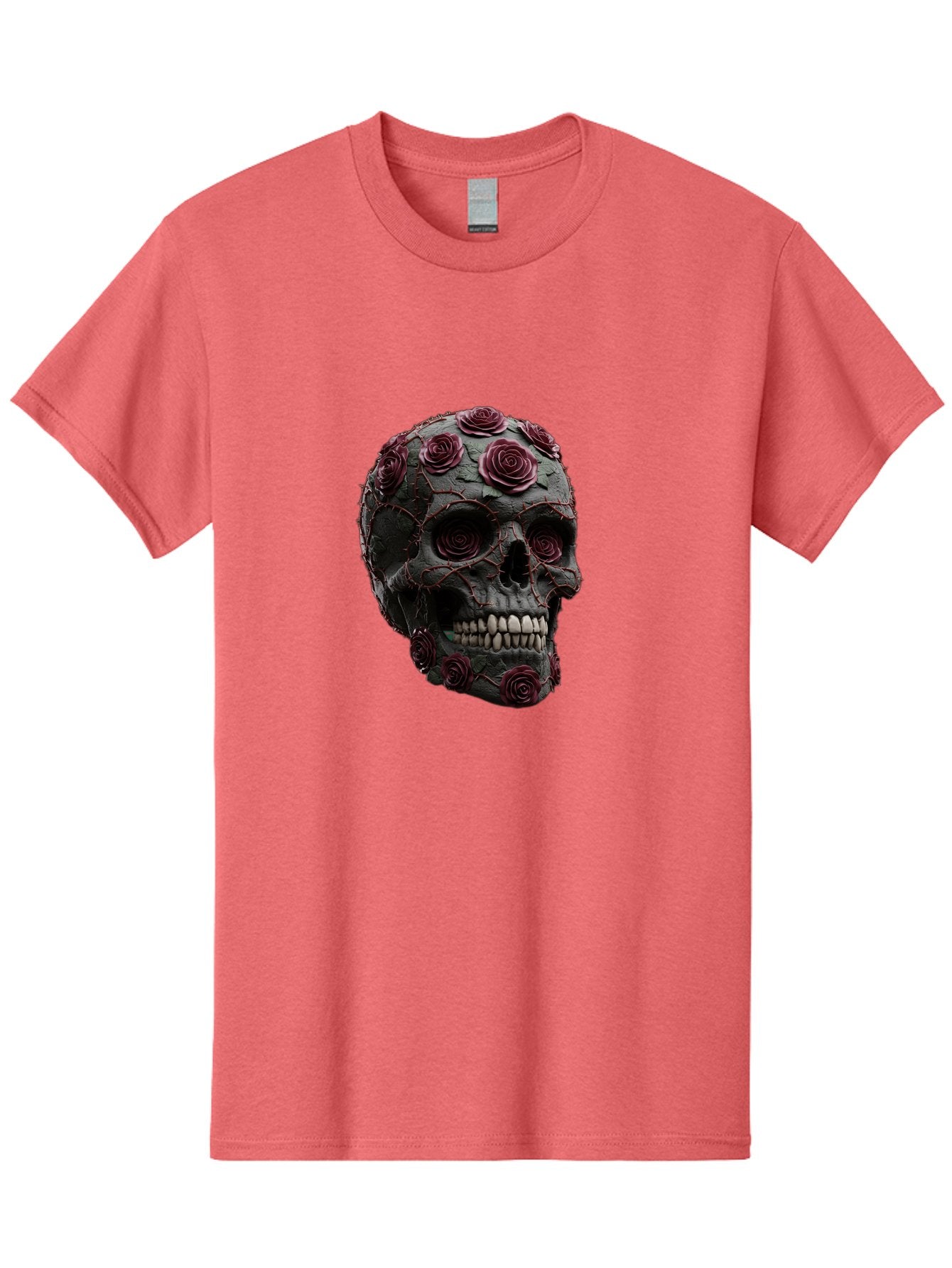 Black-Skull-With-Roses-3 Men'S Graphic Tee, 100% Cotton, Comfortable Casual Summer Wear, Machine Washable, Vintage Camera, Old Camera, Antique Camera, Black Camera, Classic Photography, Photography Equipment, Nostalgic Device, Film Camera, Bal826 4