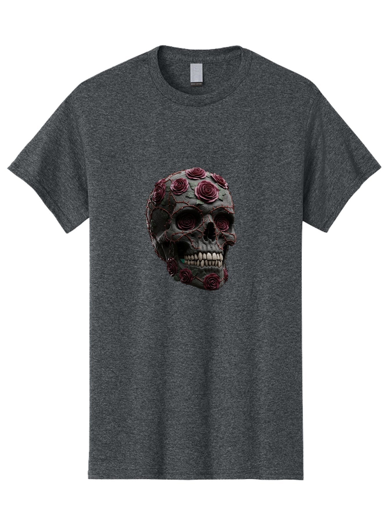 Black-Skull-With-Roses-3 Men'S Graphic Tee, 100% Cotton, Comfortable Casual Summer Wear, Machine Washable, Vintage Camera, Old Camera, Antique Camera, Black Camera, Classic Photography, Photography Equipment, Nostalgic Device, Film Camera, Bal826 7