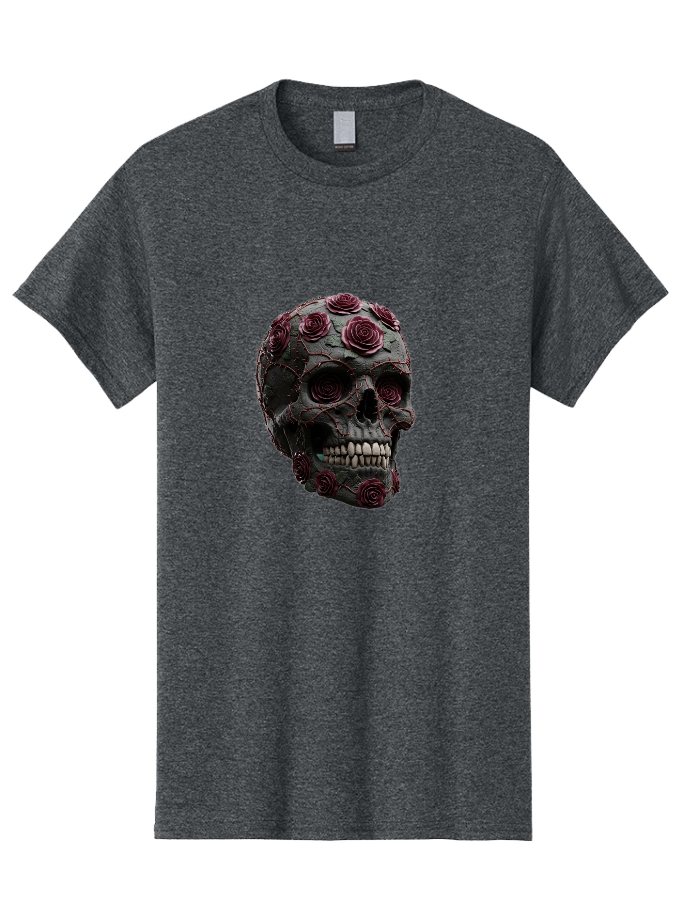 Black-Skull-With-Roses-3 Men'S Graphic Tee, 100% Cotton, Comfortable Casual Summer Wear, Machine Washable, Vintage Camera, Old Camera, Antique Camera, Black Camera, Classic Photography, Photography Equipment, Nostalgic Device, Film Camera, Bal826 13