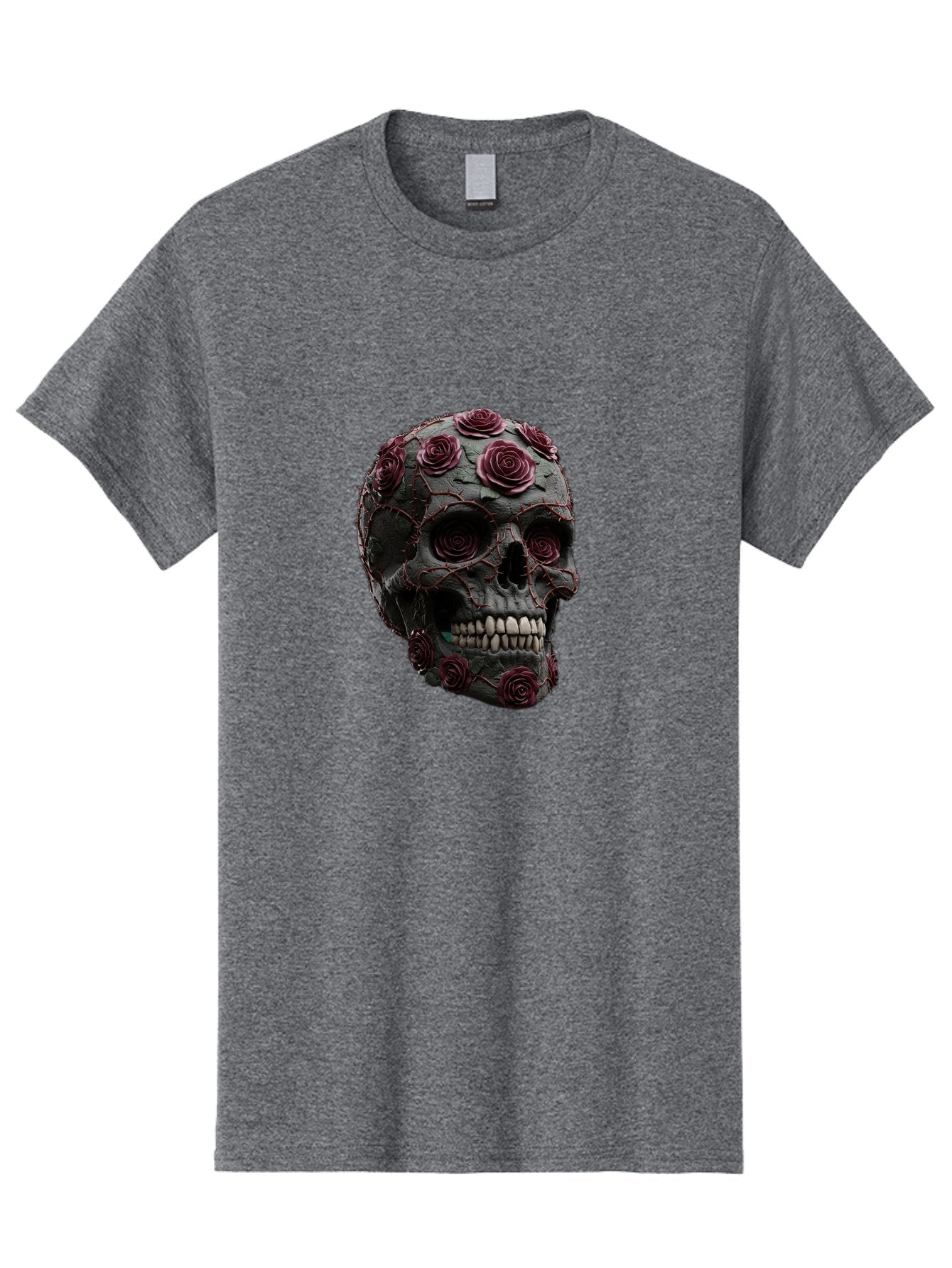 Black-Skull-With-Roses-3 Men'S Graphic Tee, 100% Cotton, Comfortable Casual Summer Wear, Machine Washable, Vintage Camera, Old Camera, Antique Camera, Black Camera, Classic Photography, Photography Equipment, Nostalgic Device, Film Camera, Bal826 8