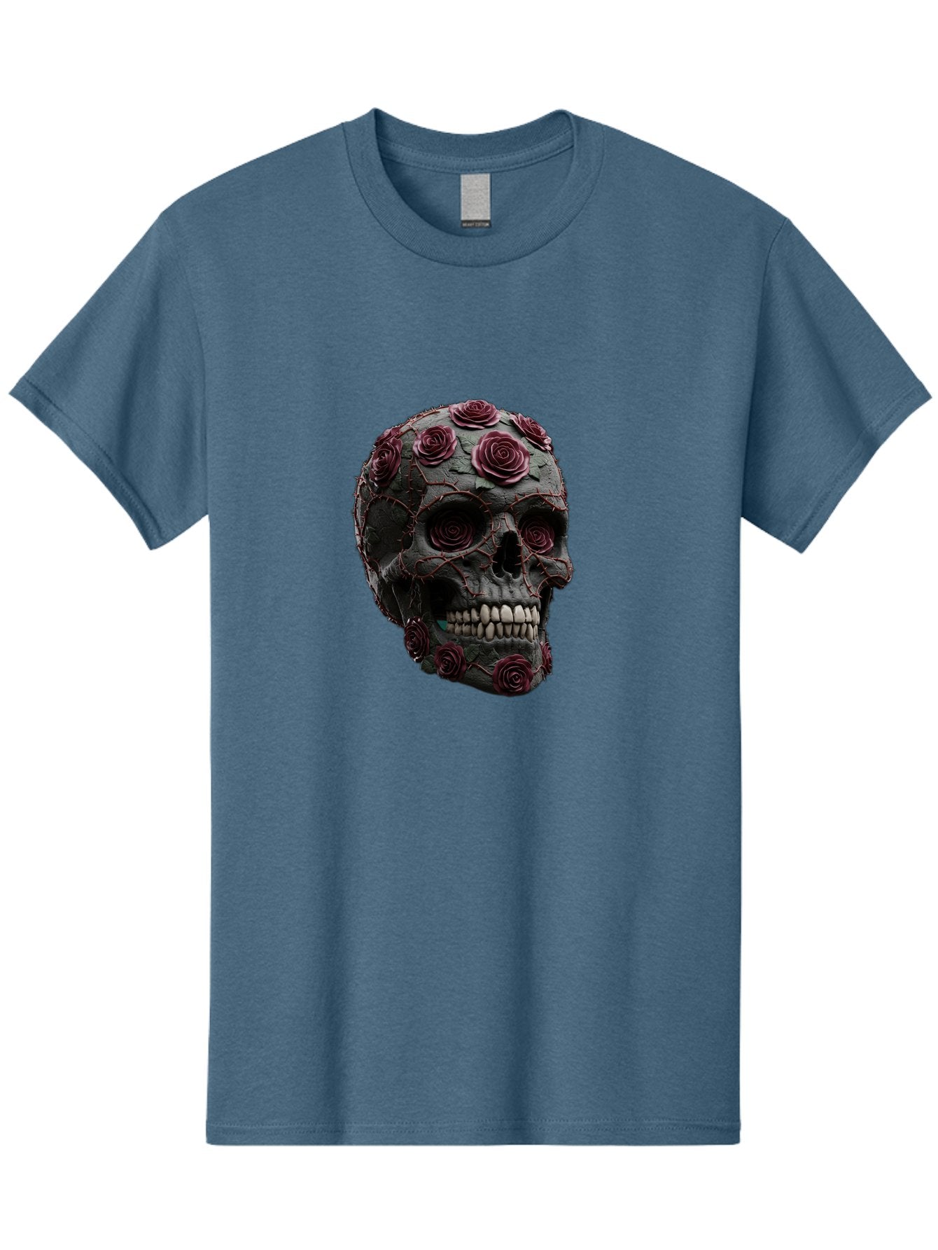 Black-Skull-With-Roses-3 Men'S Graphic Tee, 100% Cotton, Comfortable Casual Summer Wear, Machine Washable, Vintage Camera, Old Camera, Antique Camera, Black Camera, Classic Photography, Photography Equipment, Nostalgic Device, Film Camera, Bal826 3