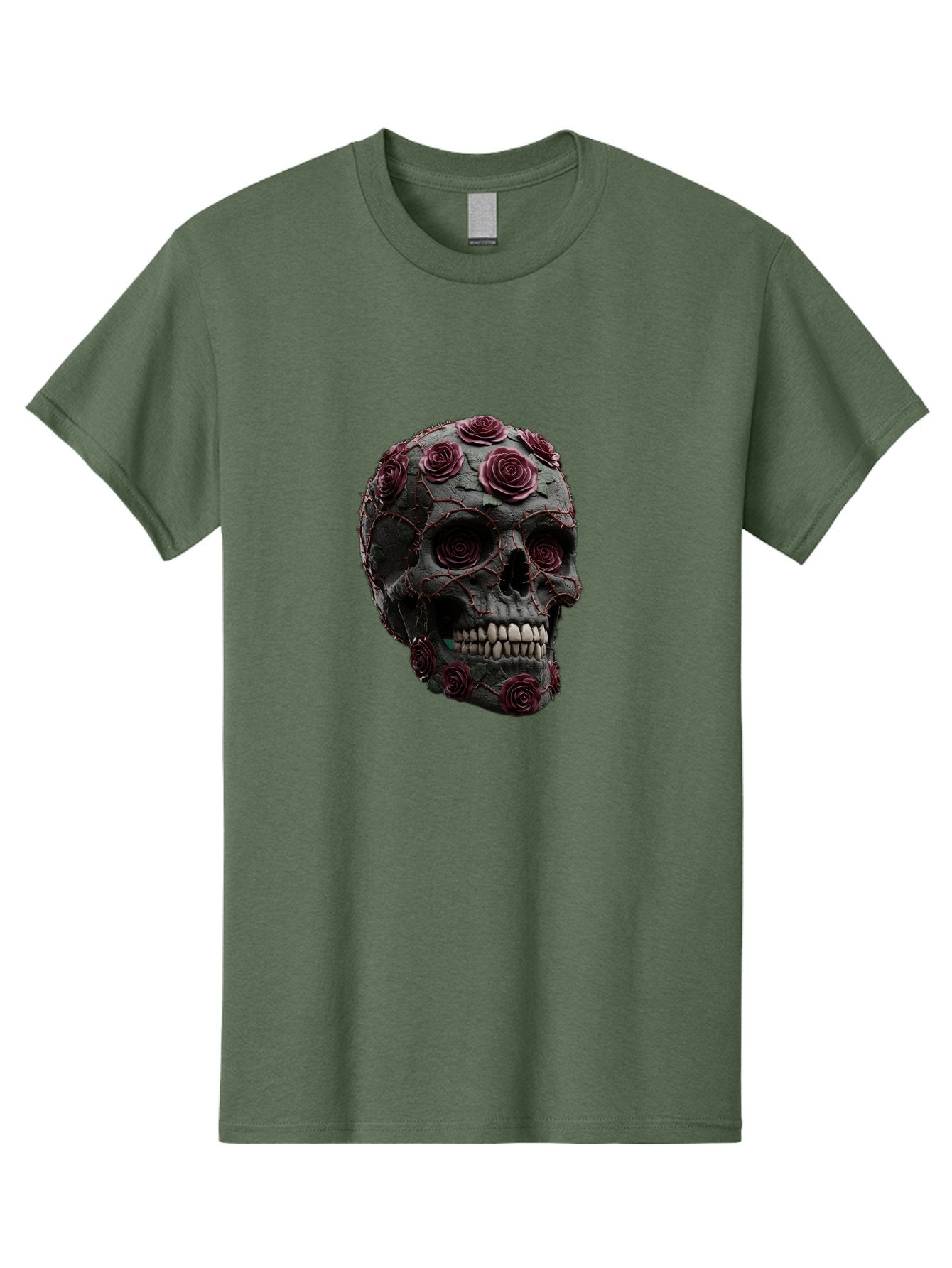 Black-Skull-With-Roses-3 Men'S Graphic Tee, 100% Cotton, Comfortable Casual Summer Wear, Machine Washable, Vintage Camera, Old Camera, Antique Camera, Black Camera, Classic Photography, Photography Equipment, Nostalgic Device, Film Camera, Bal826