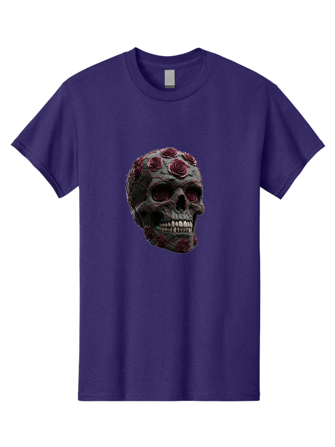 Black-Skull-With-Roses-3 Men'S Graphic Tee, 100% Cotton, Comfortable Casual Summer Wear, Machine Washable, Vintage Camera, Old Camera, Antique Camera, Black Camera, Classic Photography, Photography Equipment, Nostalgic Device, Film Camera, Bal826