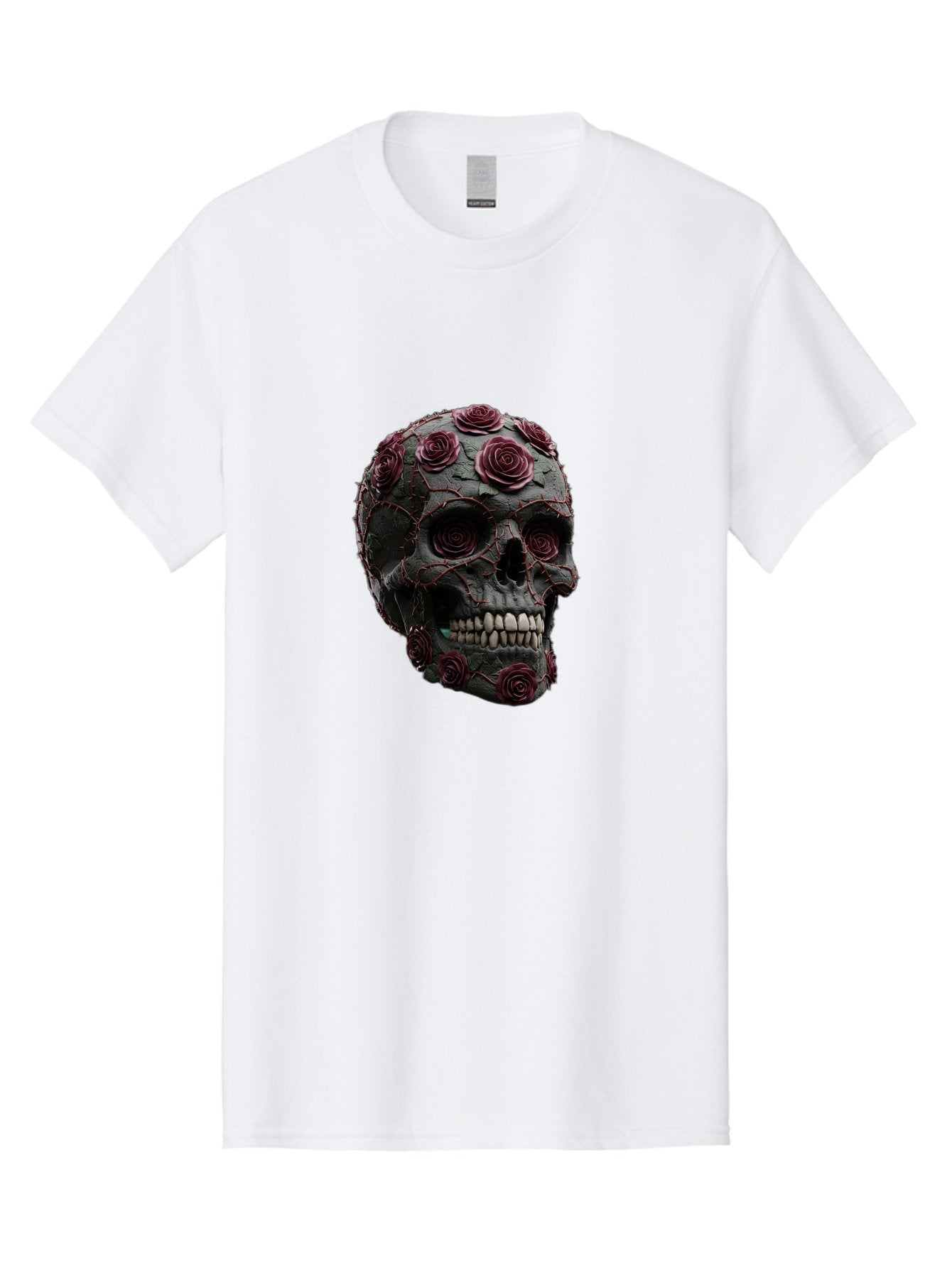 Black-Skull-With-Roses-3 Men'S Graphic Tee, 100% Cotton, Comfortable Casual Summer Wear, Machine Washable, Vintage Camera, Old Camera, Antique Camera, Black Camera, Classic Photography, Photography Equipment, Nostalgic Device, Film Camera, Bal826 5